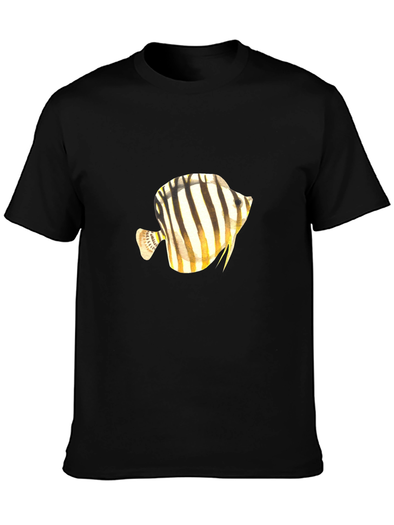 Stripped Fish Graphic Tee - Black