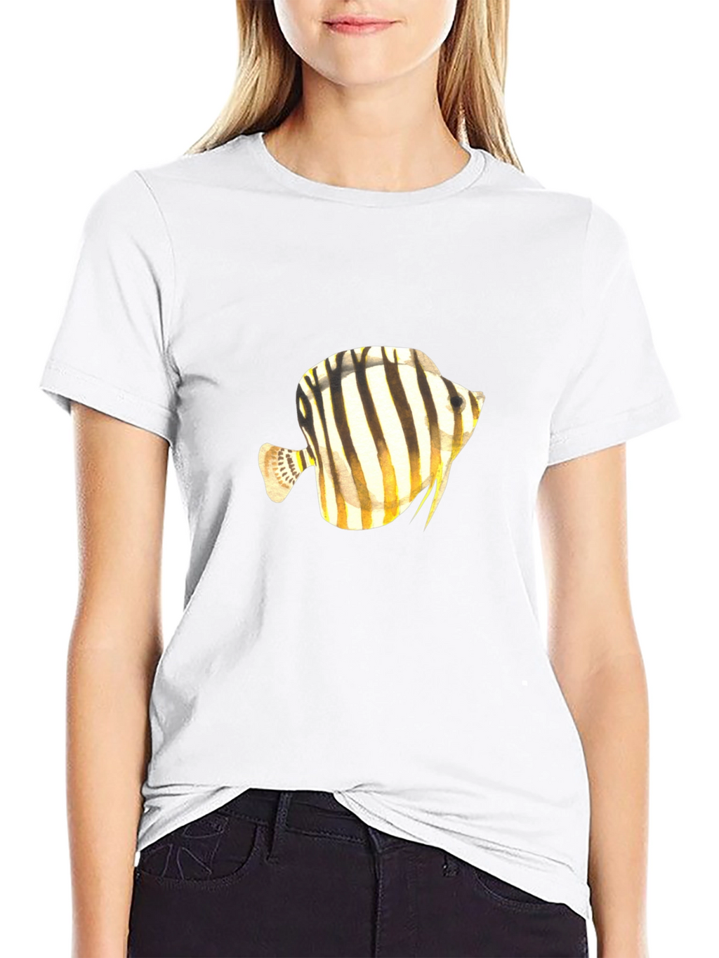 Stripped Fish Graphic Tee - Black
