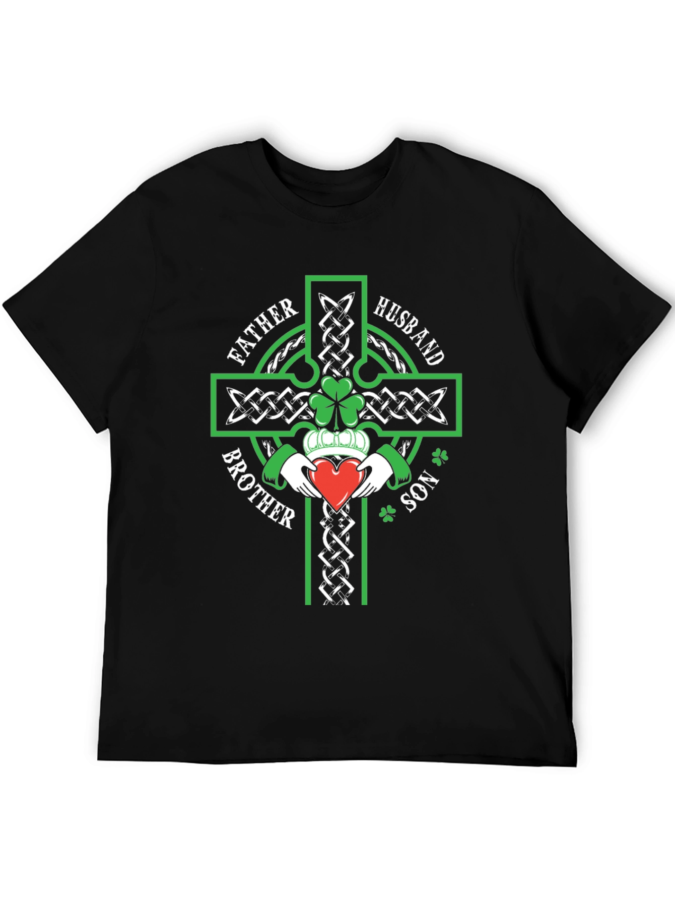 Celtic Knot Cross Claddagh Father Husband Son T-Shirt