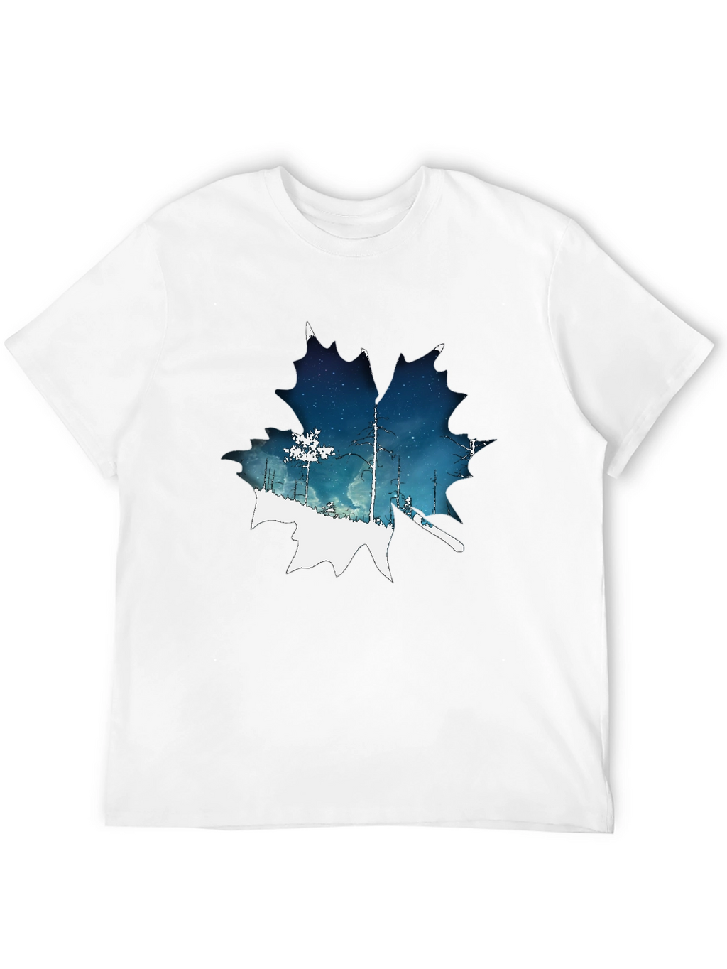 Nature Inspired Maple Leaf Graphic T-Shirt