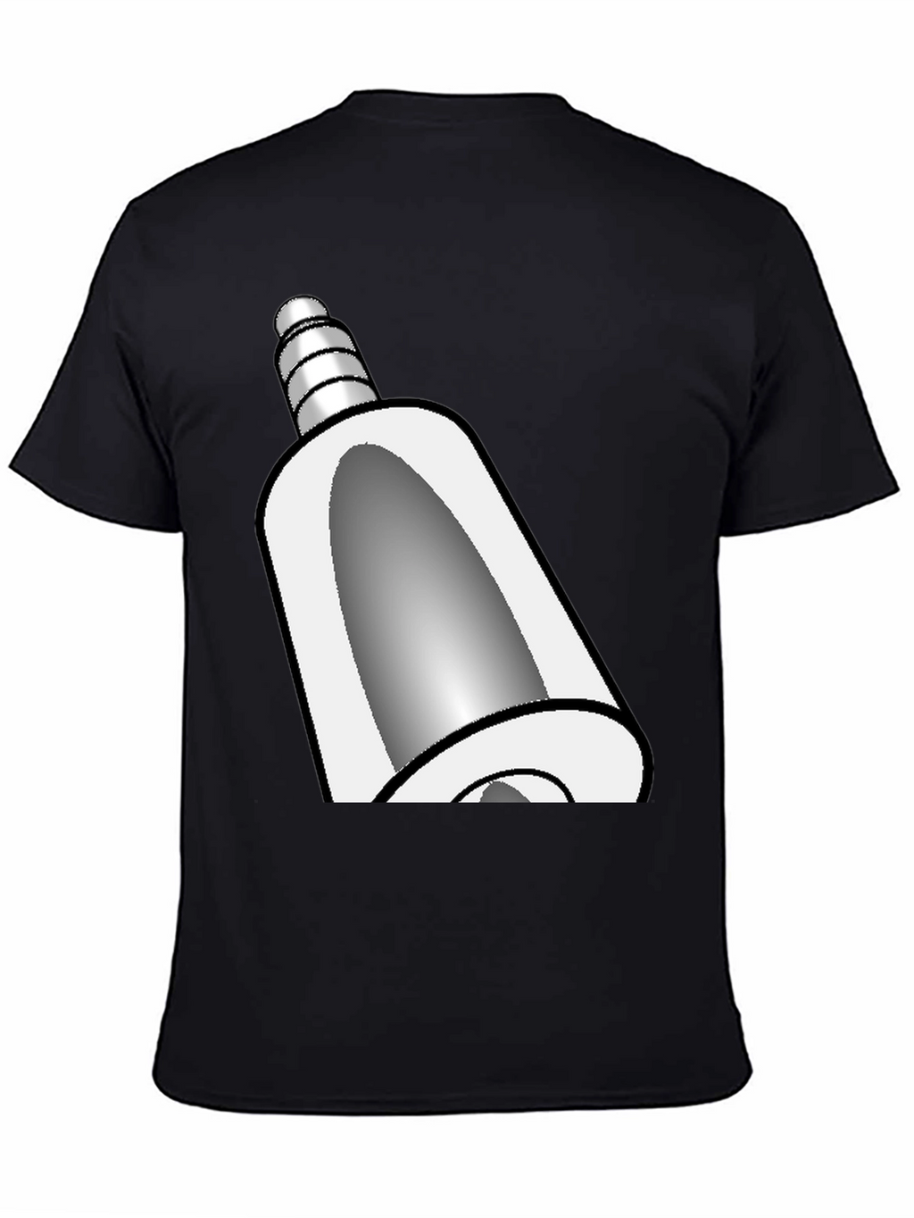 Novelty Cartoon Bell Graphic Black T-Shirt