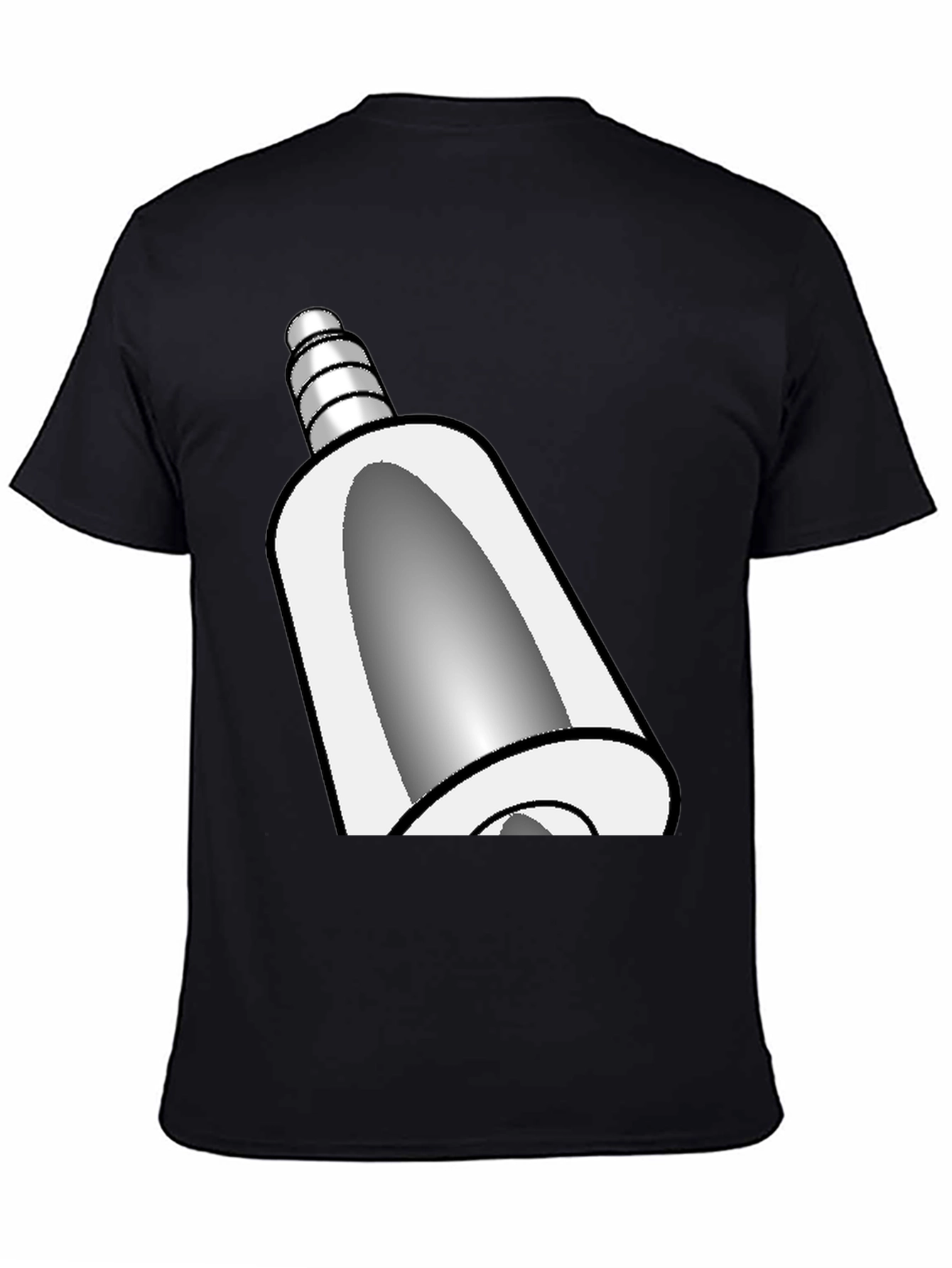 Novelty Cartoon Bell Graphic Black T-Shirt