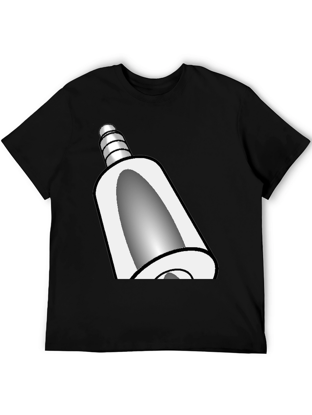 Novelty Cartoon Bell Graphic Black T-Shirt