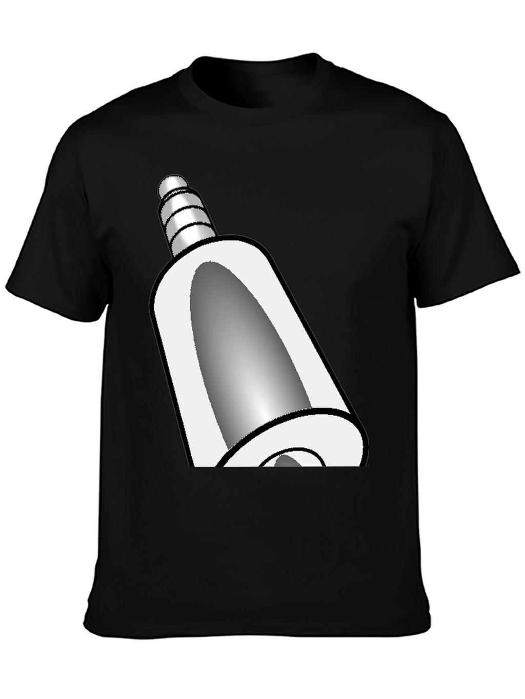Novelty Cartoon Bell Graphic Black T-Shirt