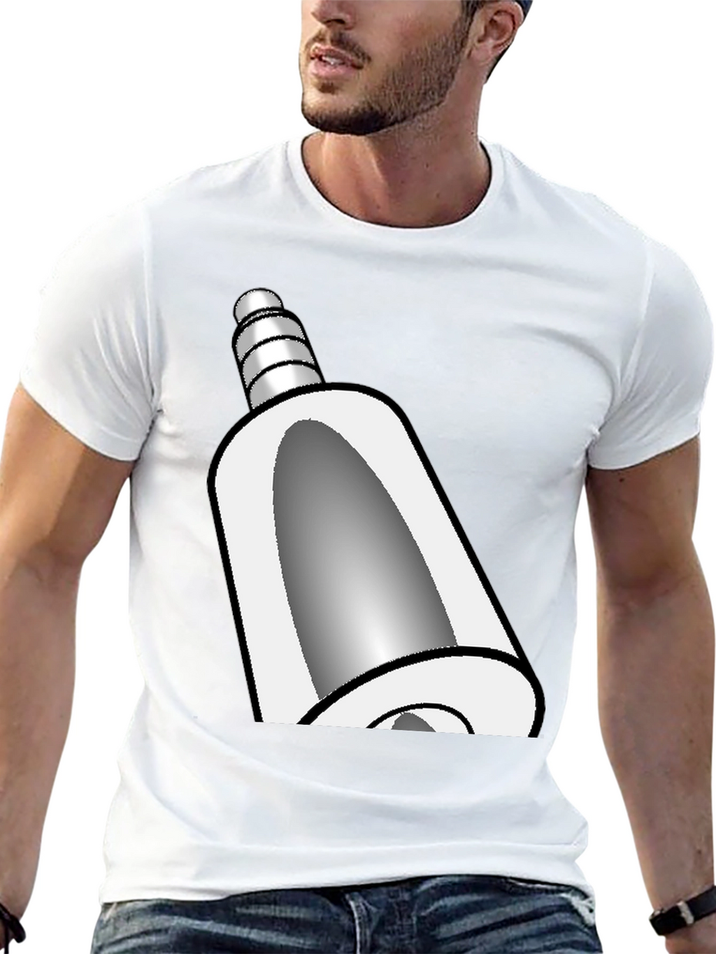 Novelty Cartoon Bell Graphic Black T-Shirt