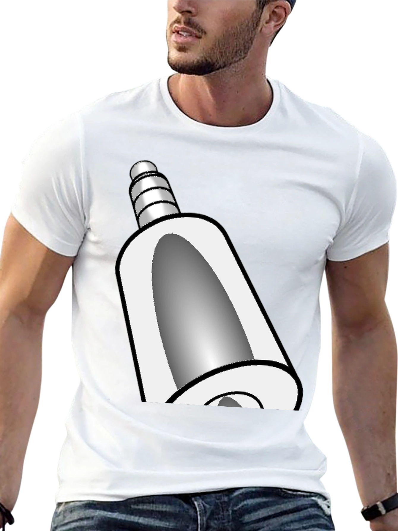 Novelty Cartoon Bell Graphic Black T-Shirt