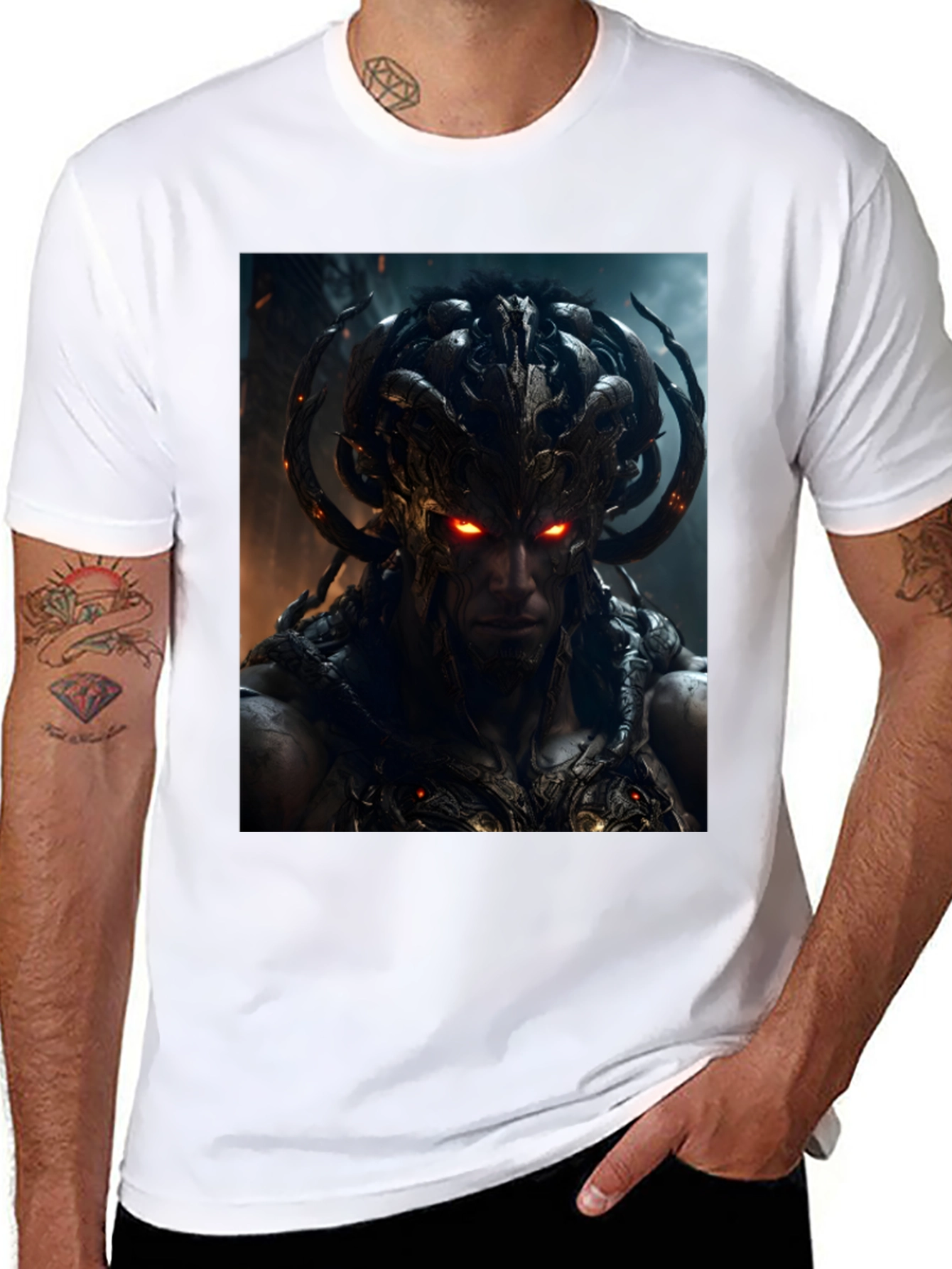 Demon Warrior Graphic Black T-Shirt