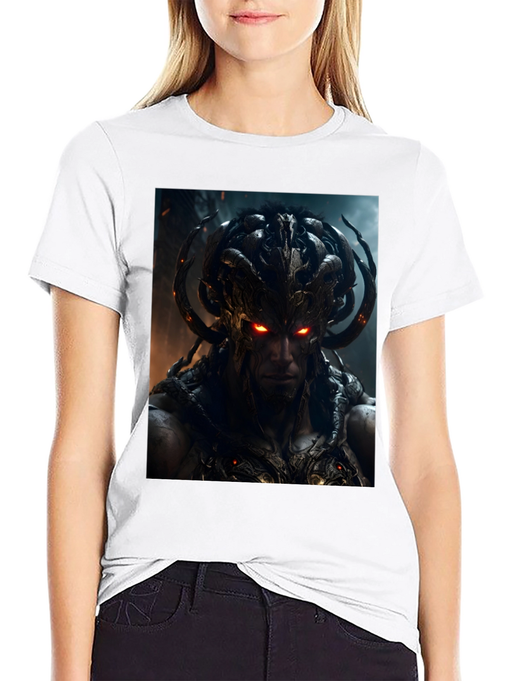 Demon Warrior Graphic Black T-Shirt