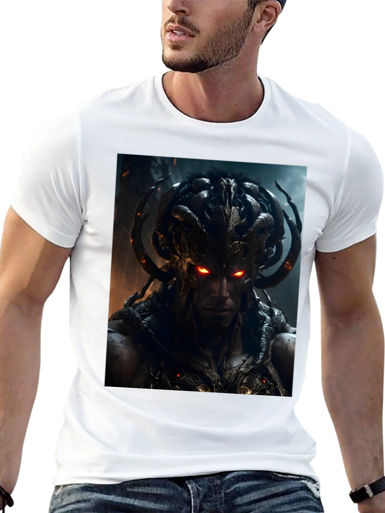 Demon Warrior Graphic Black T-Shirt