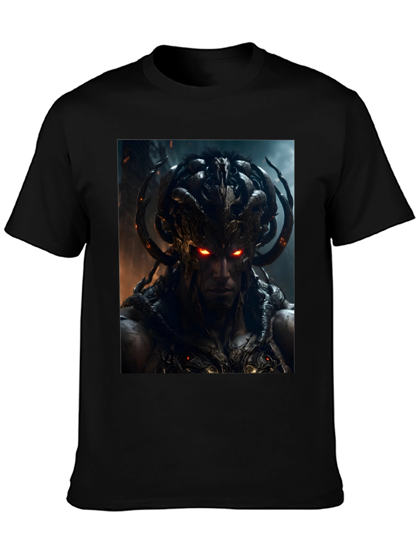 Demon Warrior Graphic Black T-Shirt