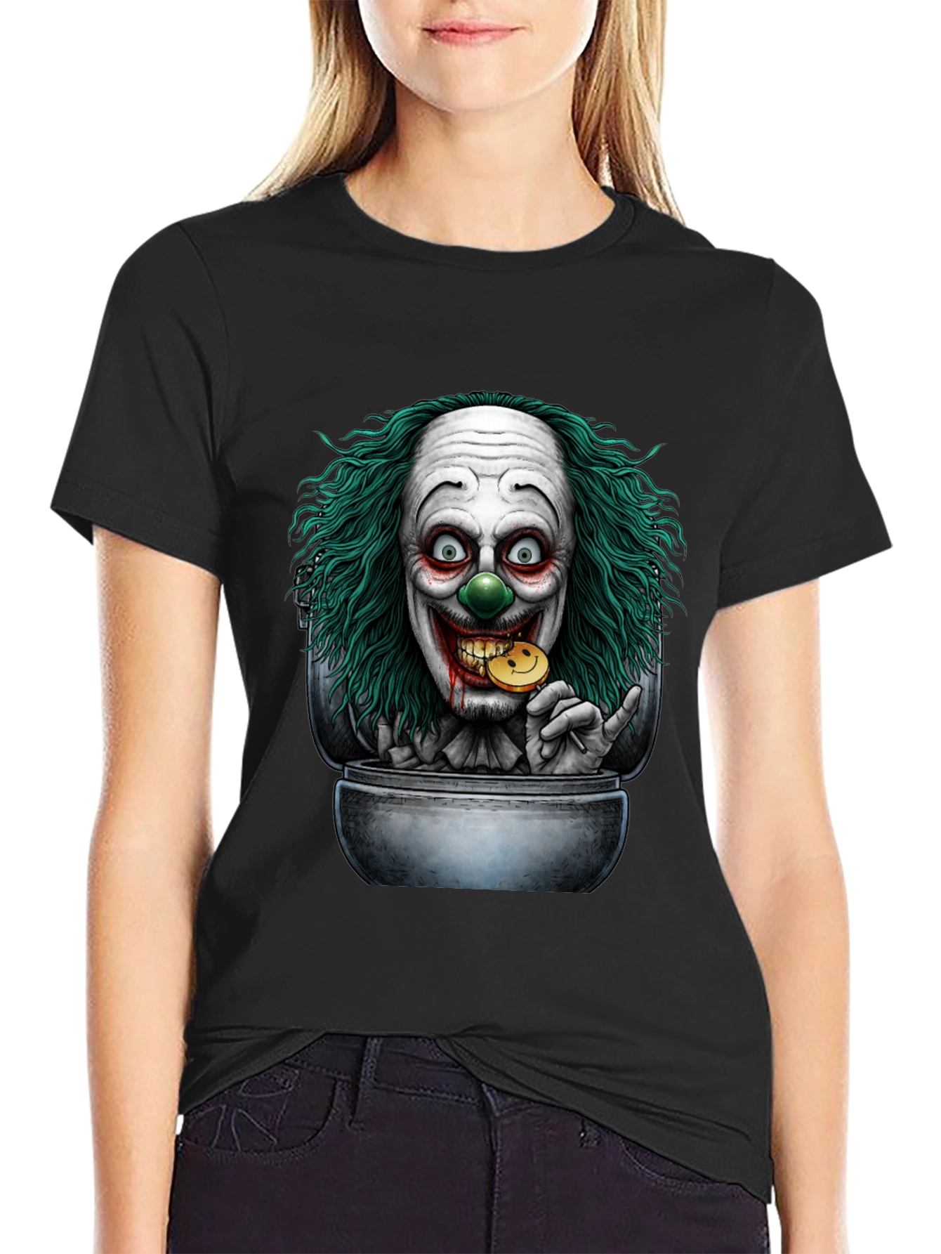 Creepy Clown in Pot T-Shirt - Dark Humor Graphic Tee
