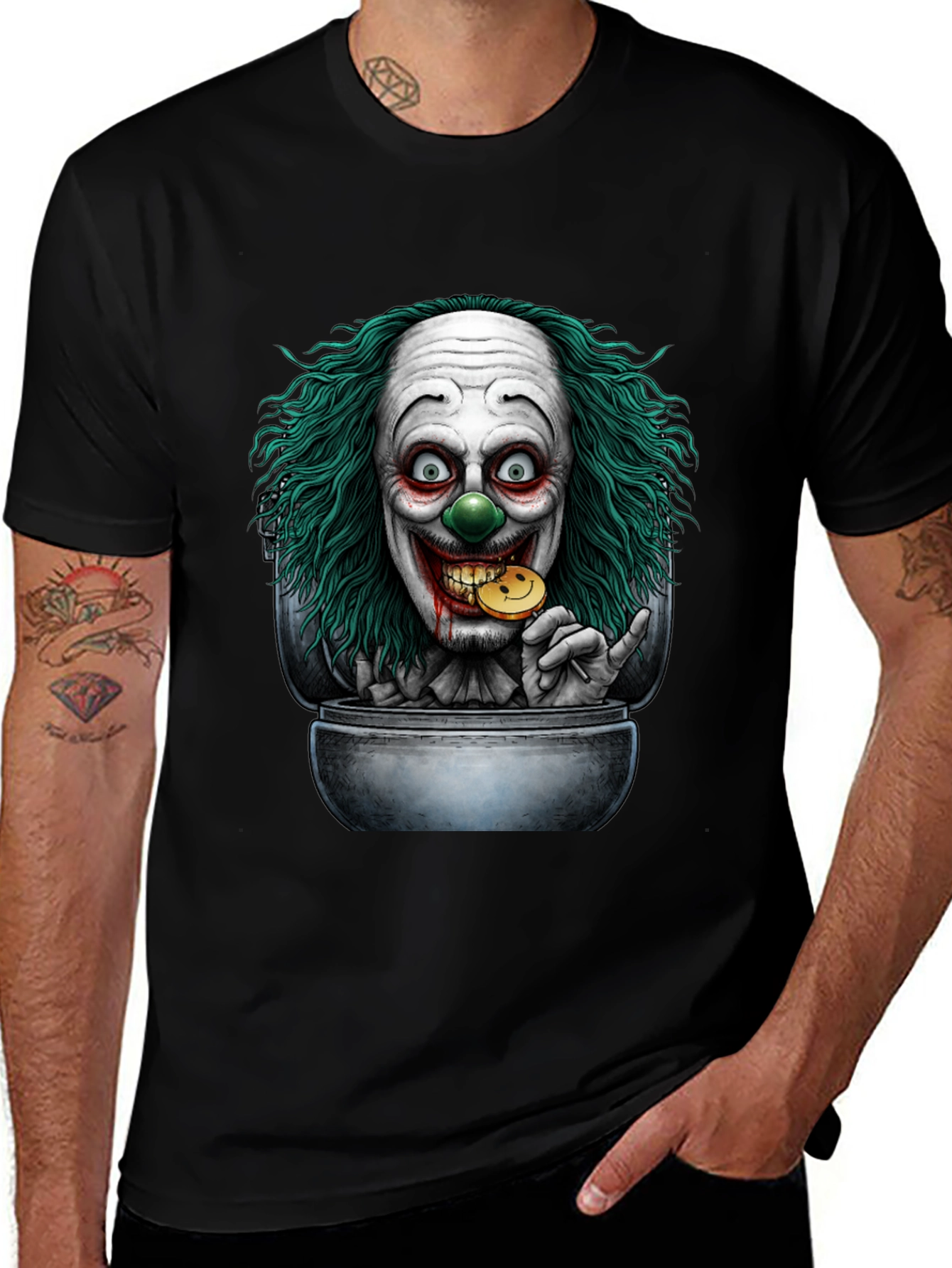 Creepy Clown in Pot T-Shirt - Dark Humor Graphic Tee