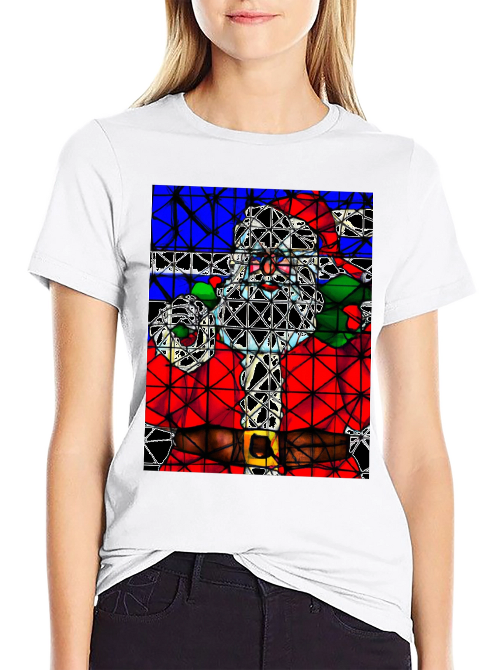 Abstract Santa Graphic Tee - Holiday Style