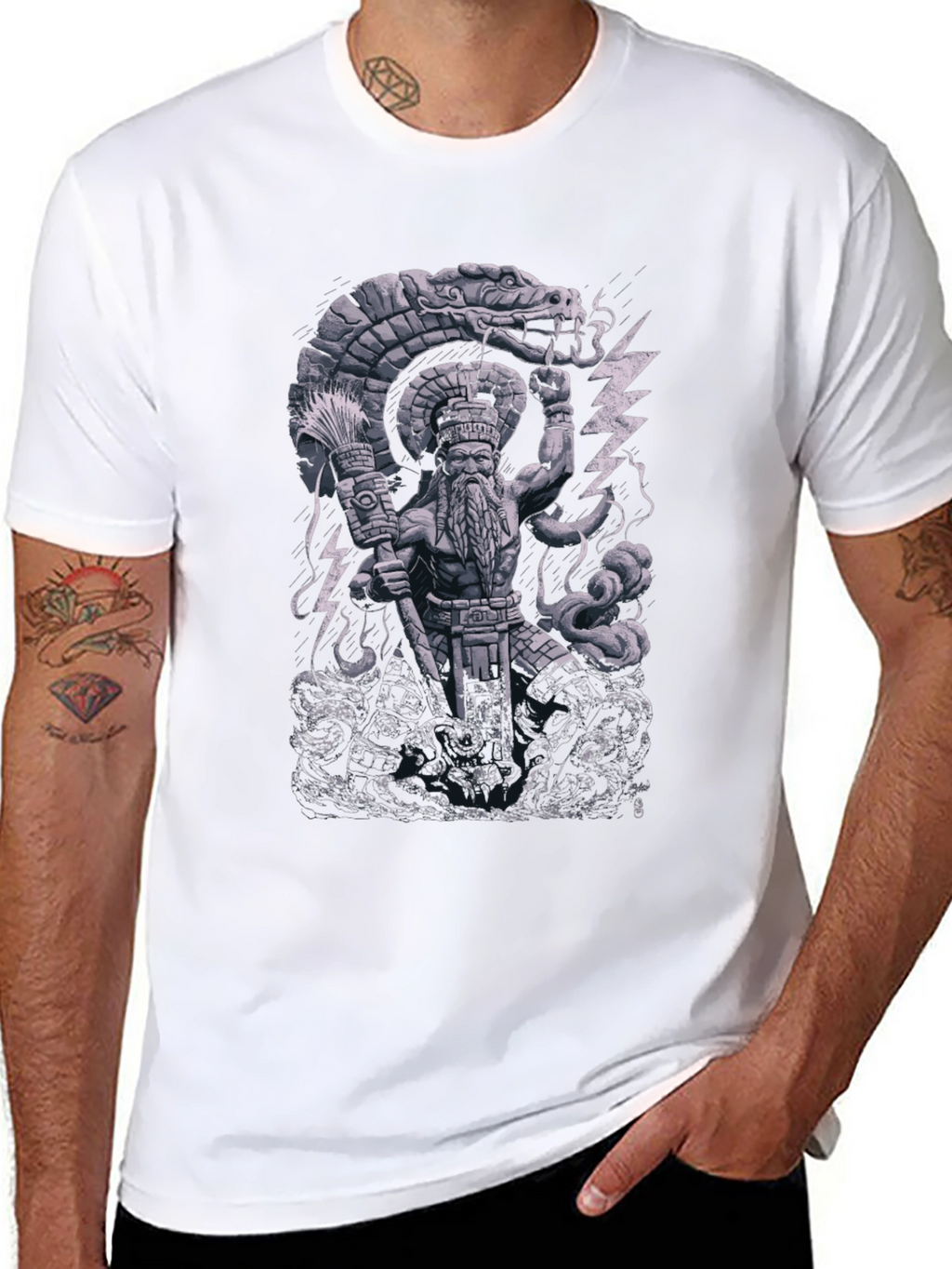Aztec God Serpent Graphic Tee