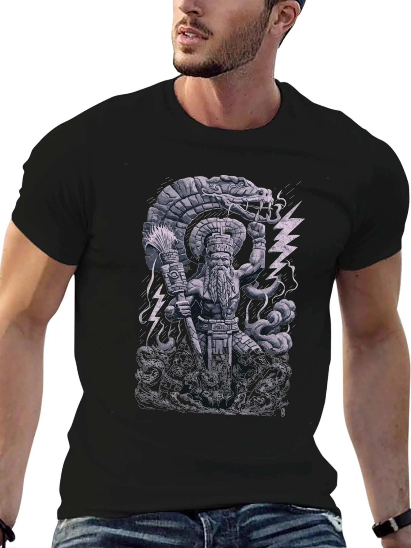 Aztec God Serpent Graphic Tee