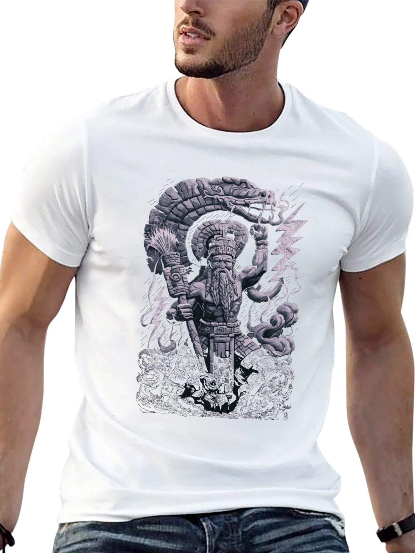Aztec God Serpent Graphic Tee