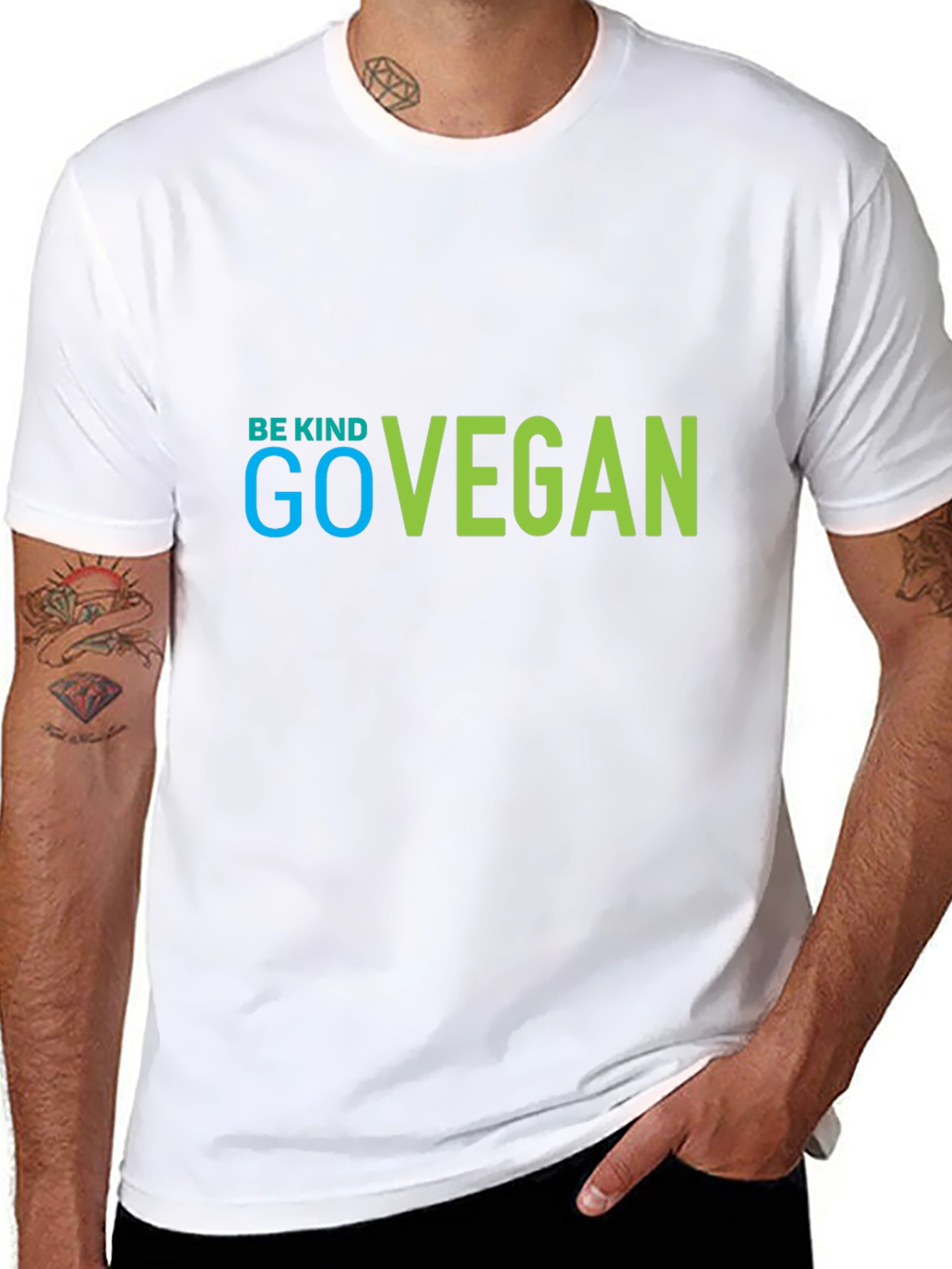 Be Kind Go Vegan Black Graphic Tee
