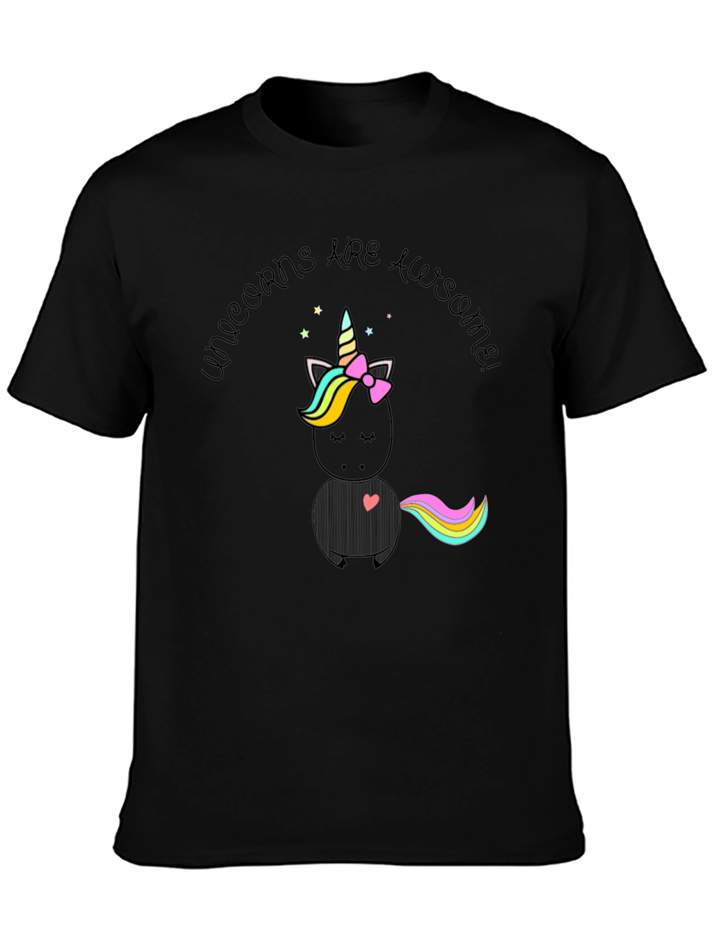 Unicorns Are Awesome! Black T-Shirt