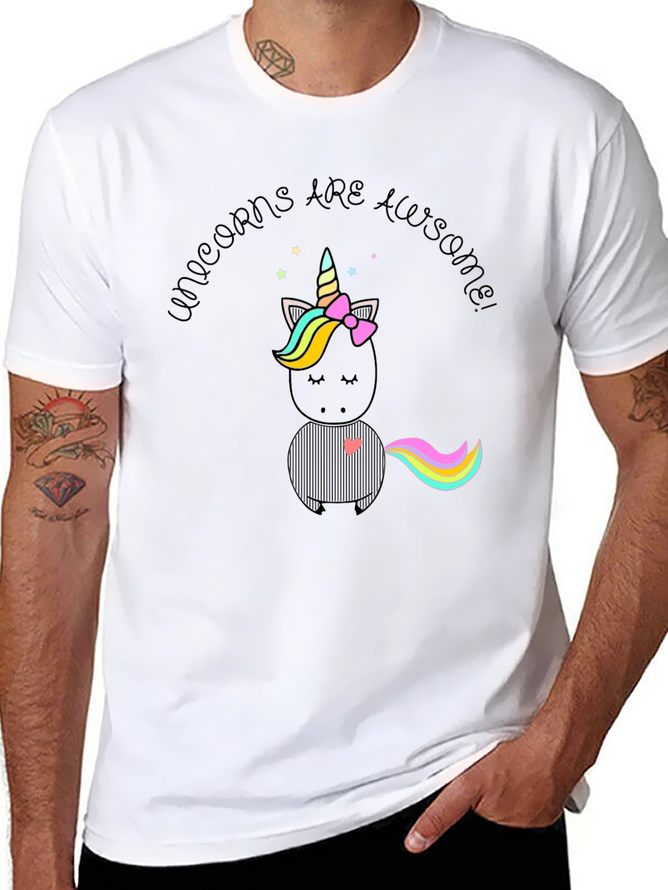 Unicorns Are Awesome! Black T-Shirt