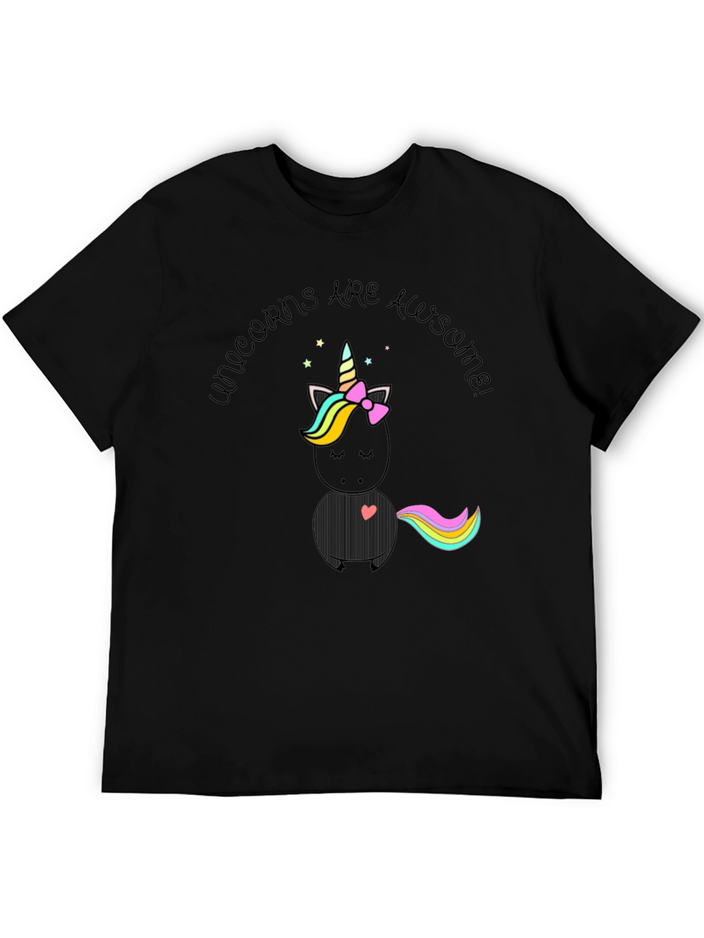 Unicorns Are Awesome! Black T-Shirt