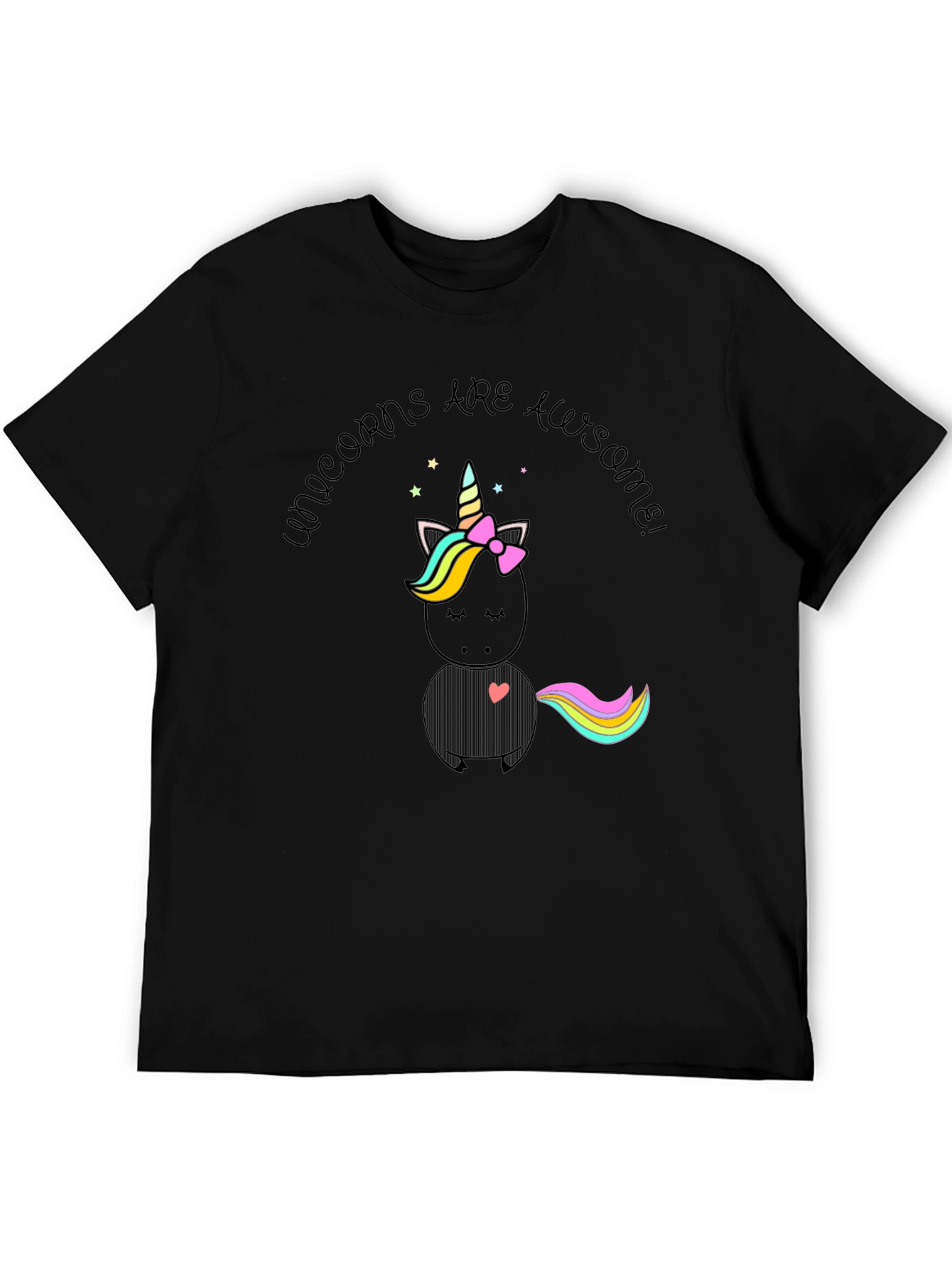 Unicorns Are Awesome! Black T-Shirt