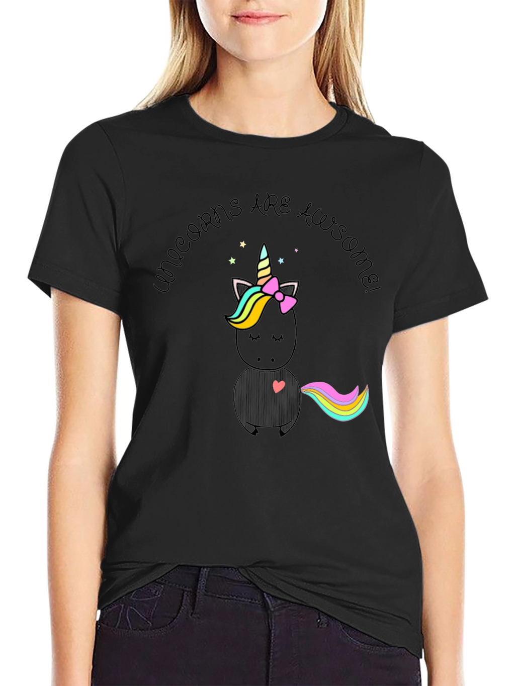 Unicorns Are Awesome! Black T-Shirt