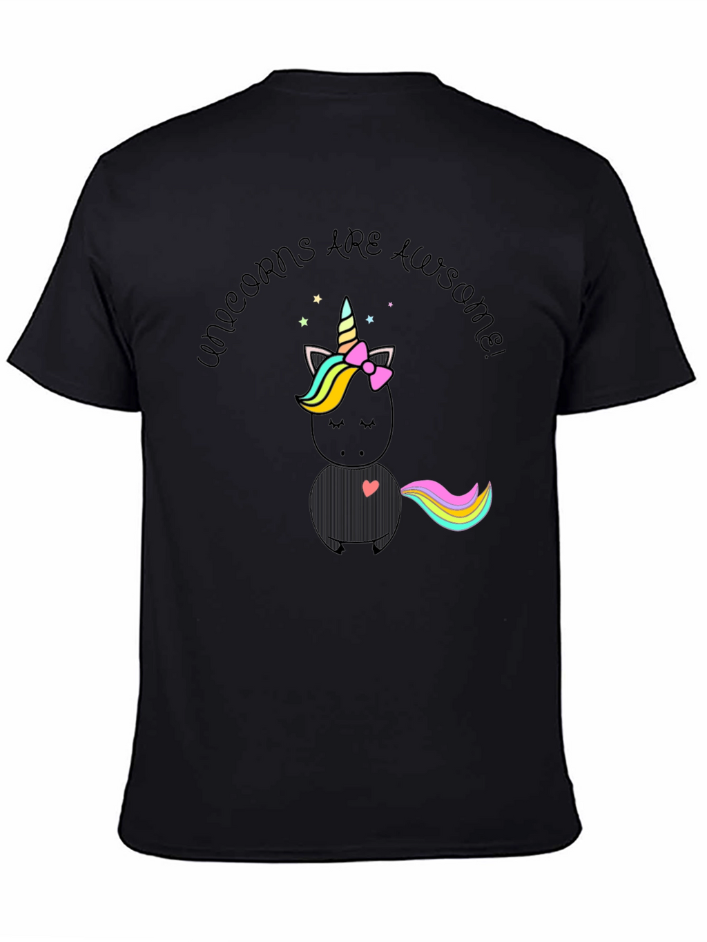 Unicorns Are Awesome! Black T-Shirt