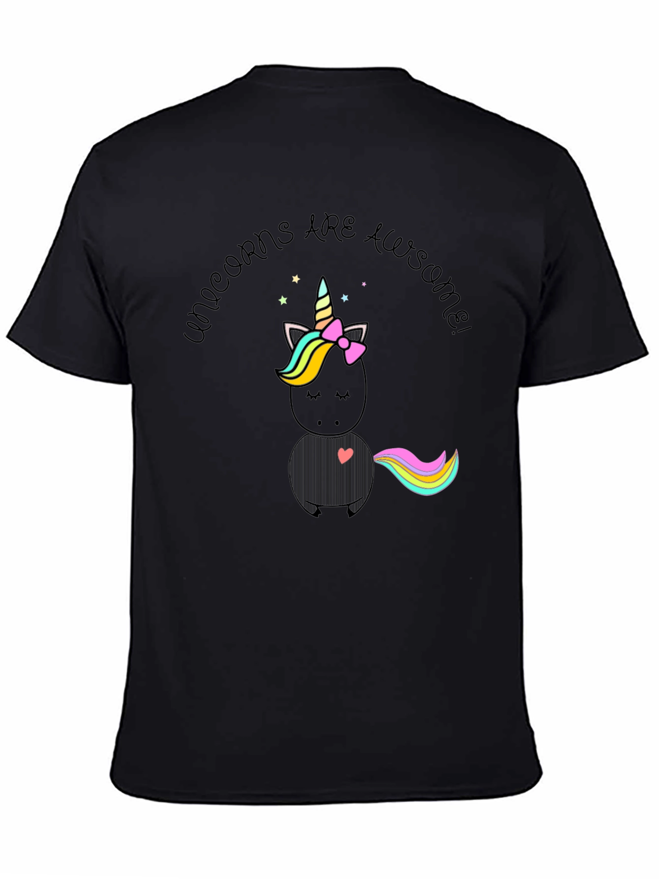 Unicorns Are Awesome! Black T-Shirt
