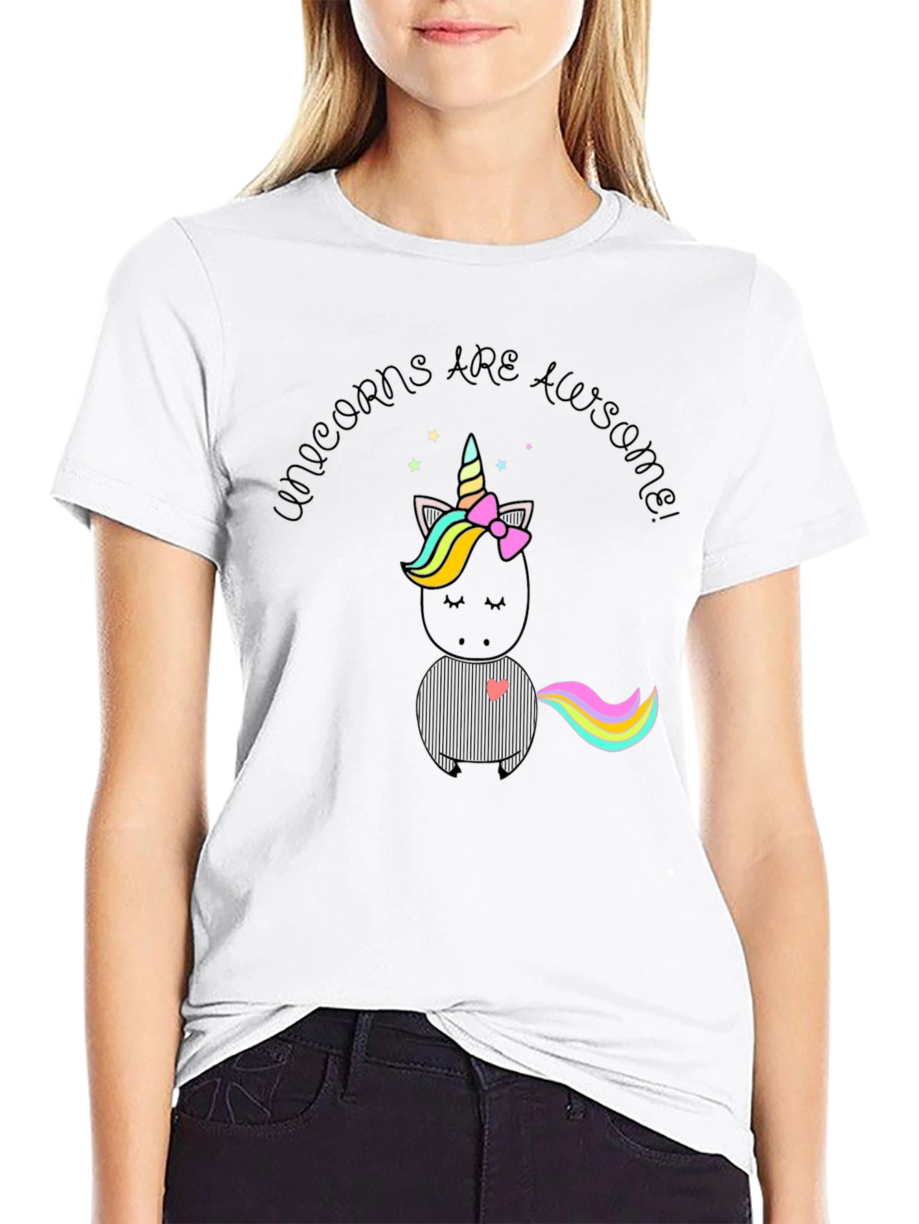 Unicorns Are Awesome! Black T-Shirt