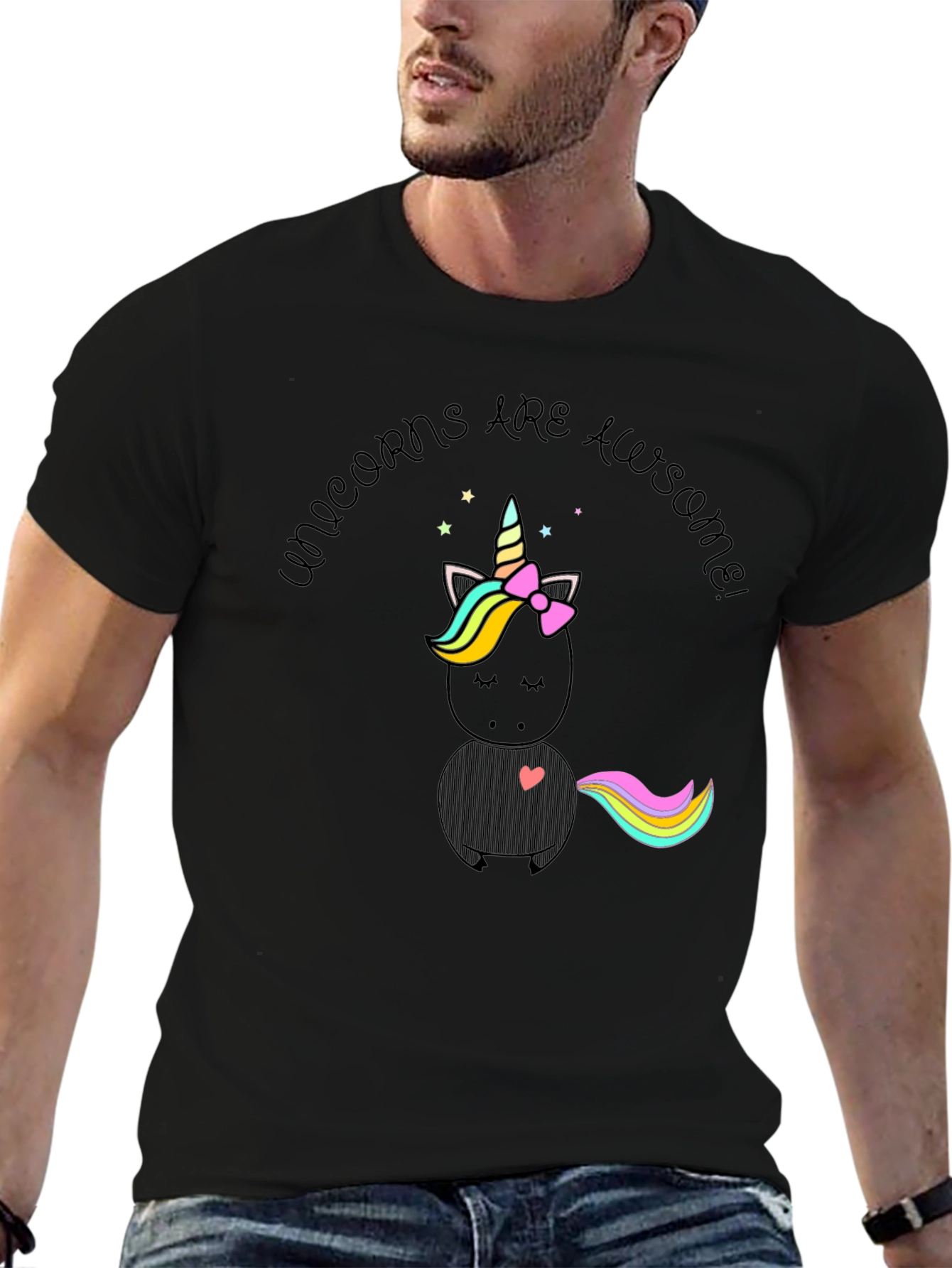 Unicorns Are Awesome! Black T-Shirt