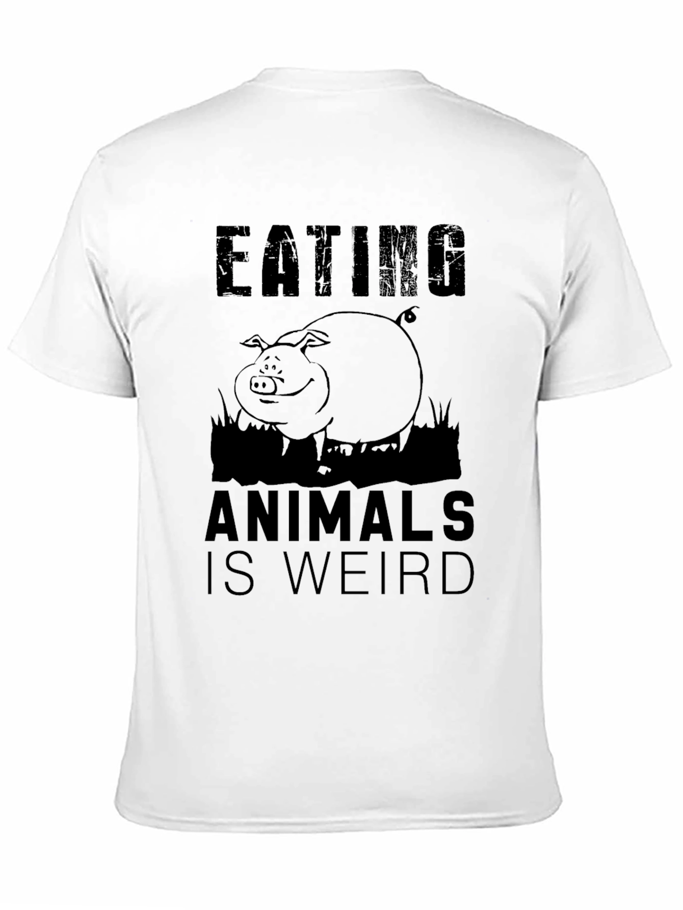 Eating Animals Is Weird Black Graphic T-Shirt