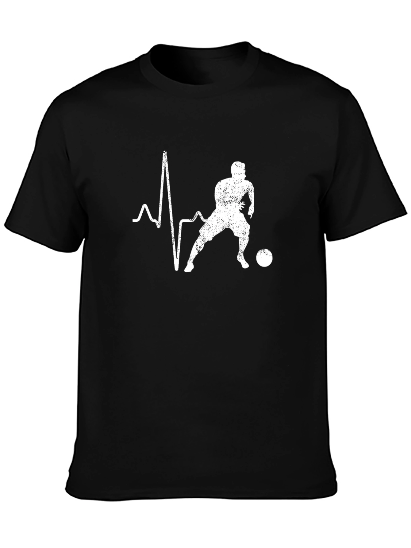 Soccer Heartbeat T-Shirt - Black