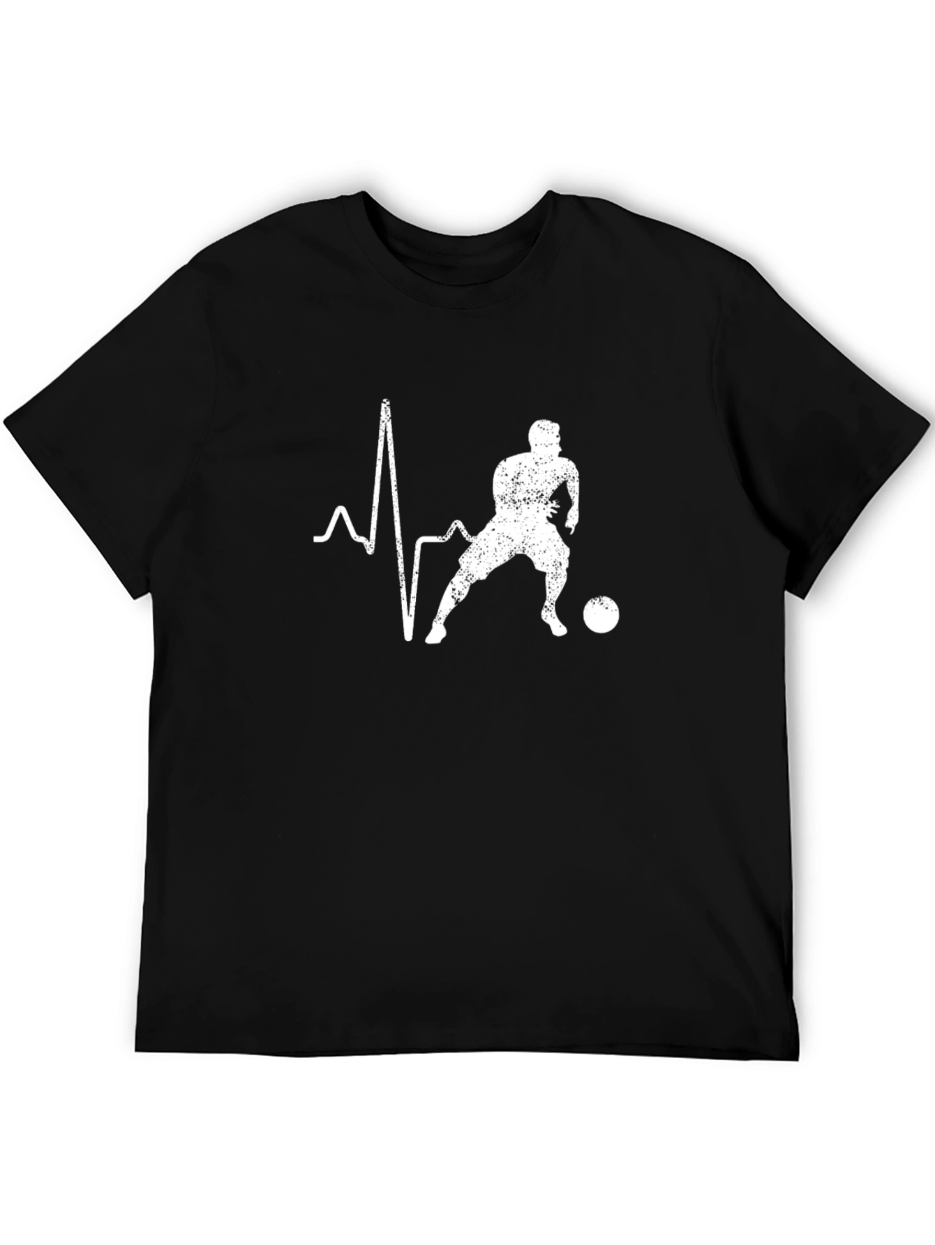 Soccer Heartbeat T-Shirt - Black