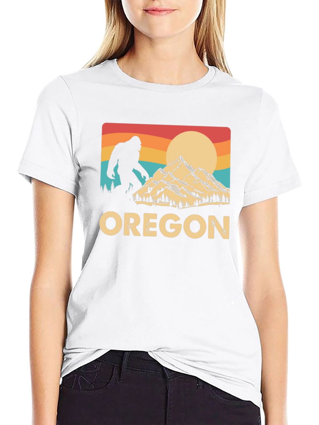 Oregon Bigfoot T-Shirt - Retro Mountain Design