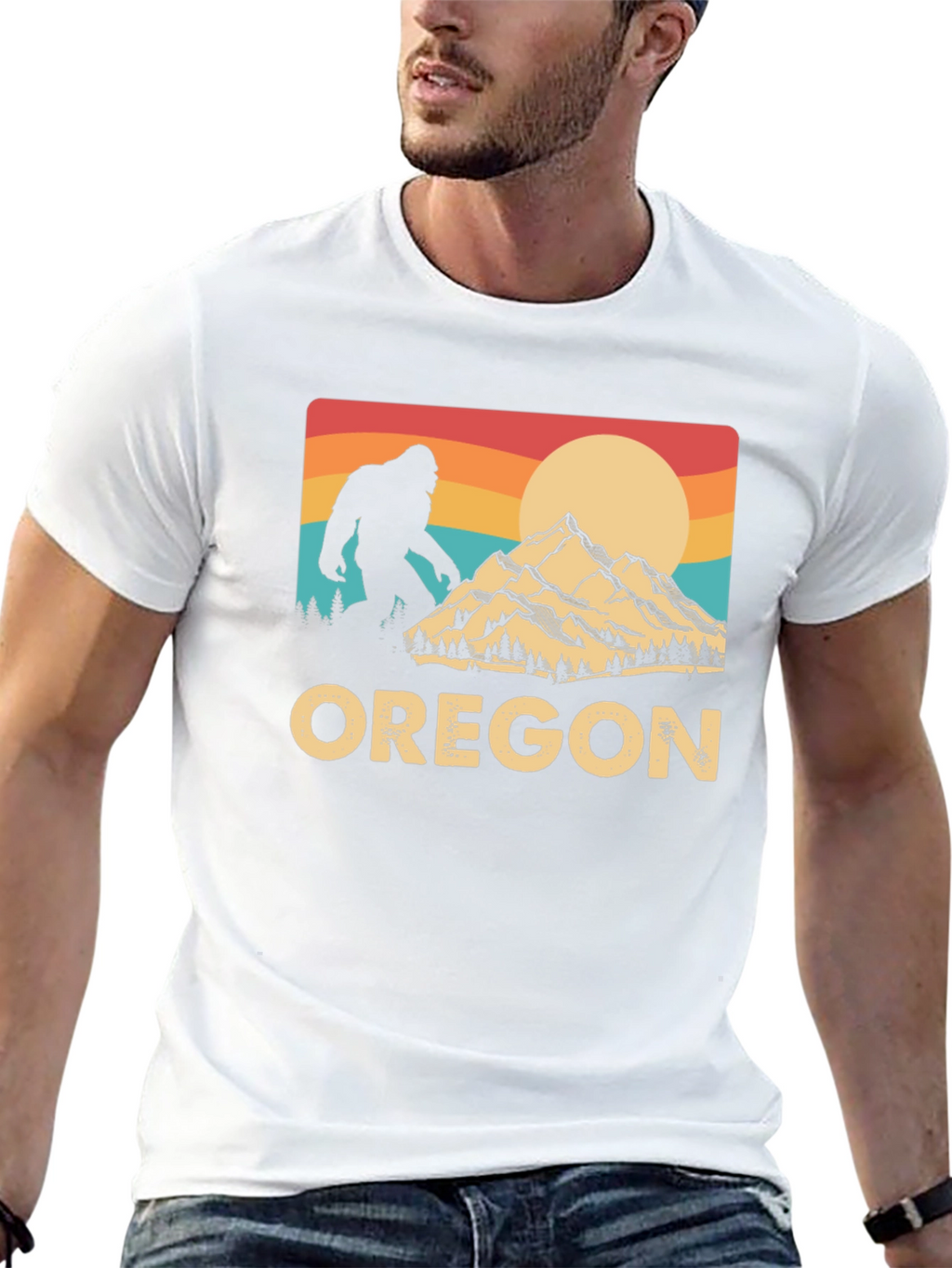 Oregon Bigfoot T-Shirt - Retro Mountain Design