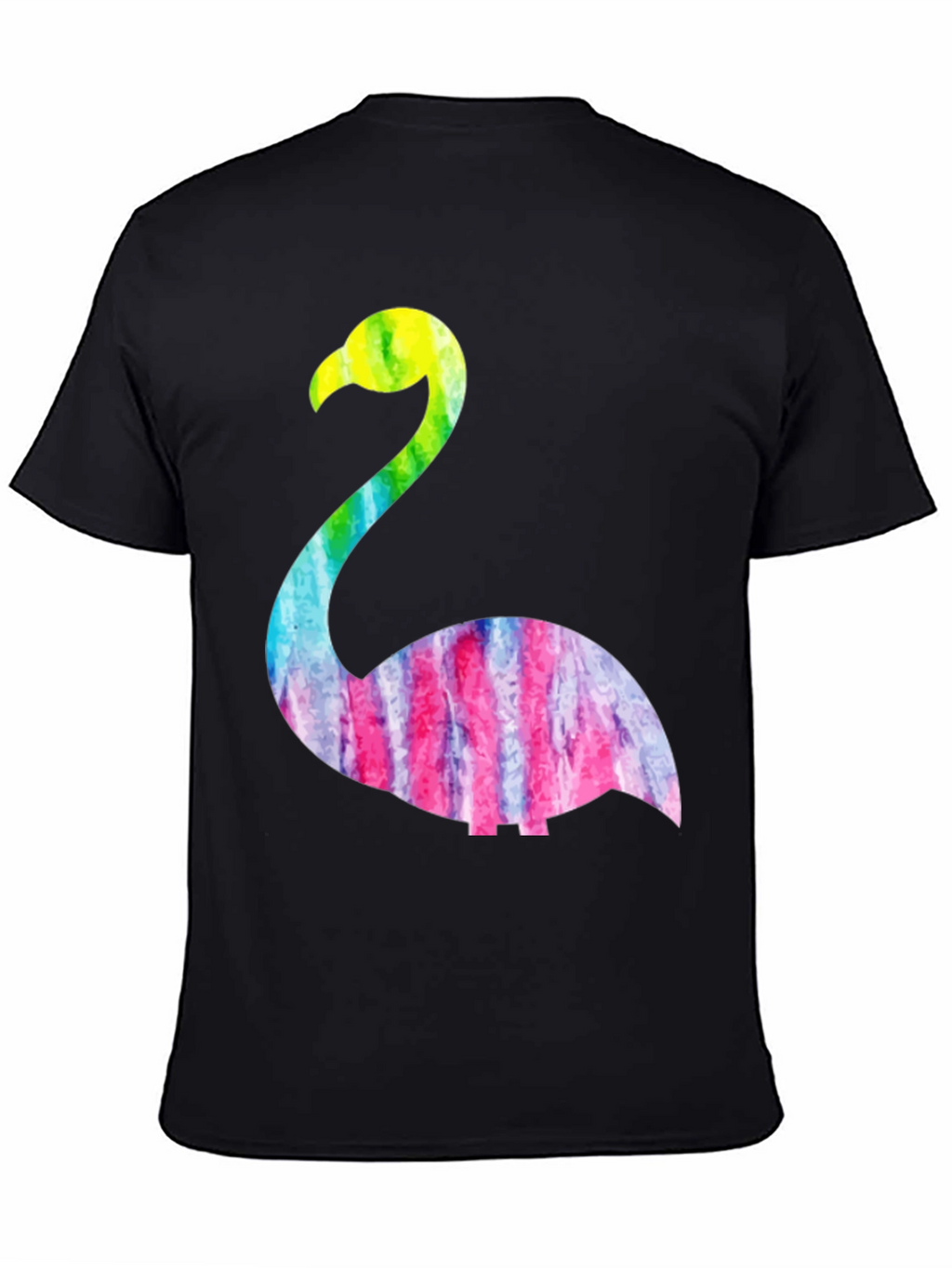 Tie Dye Flamingo Graphic Tee - Black