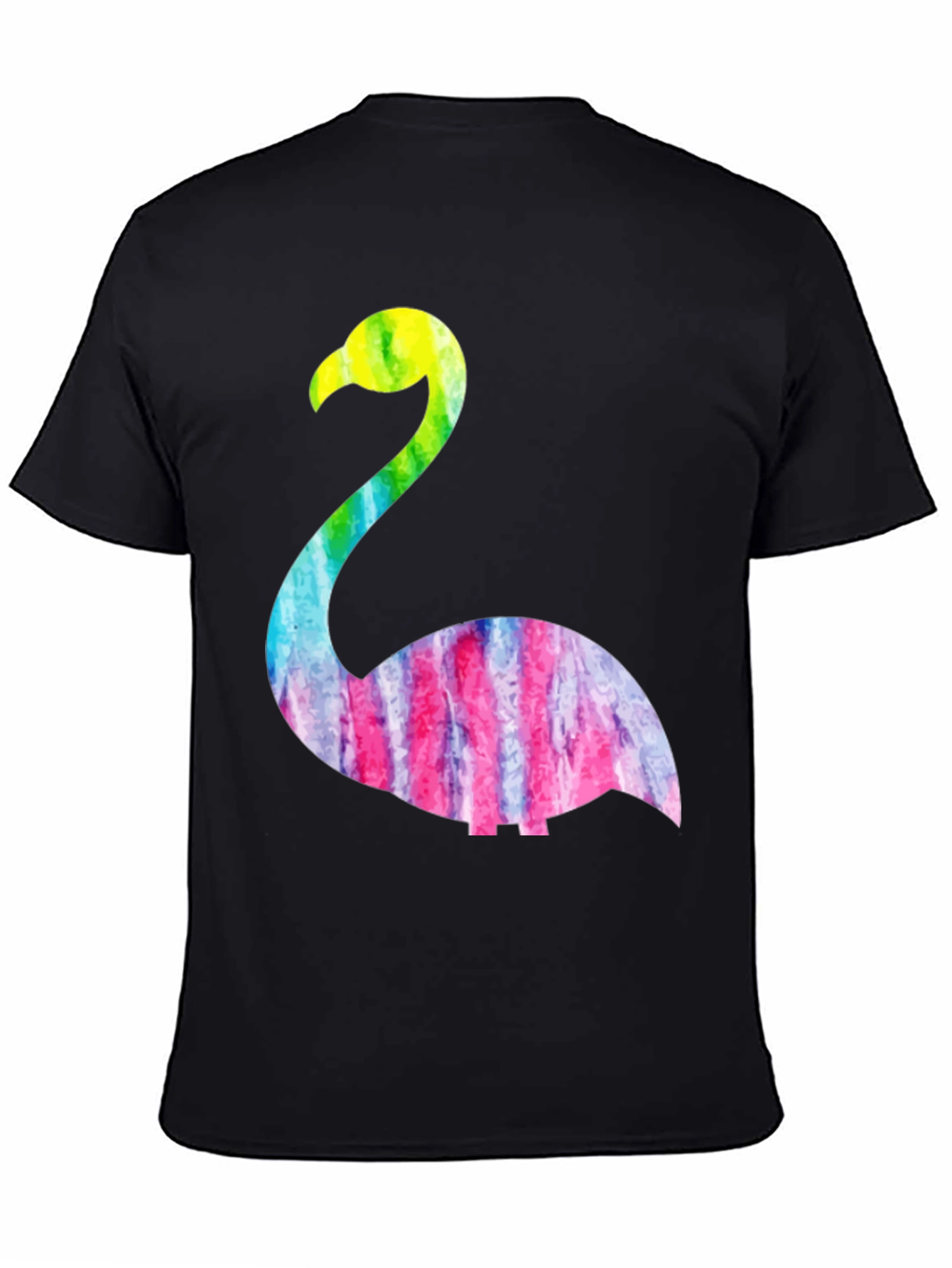 Tie Dye Flamingo Graphic Tee - Black