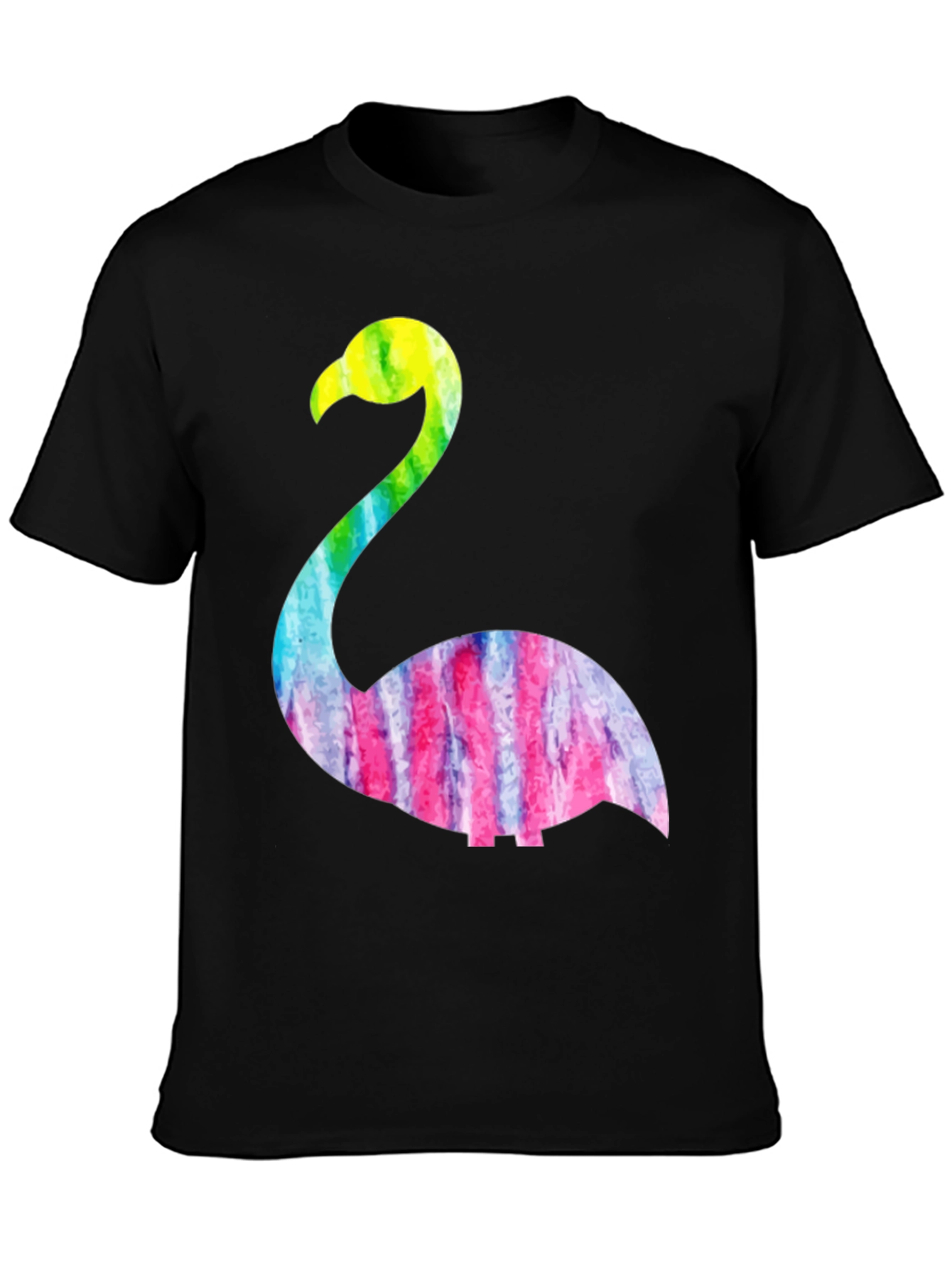 Tie Dye Flamingo Graphic Tee - Black