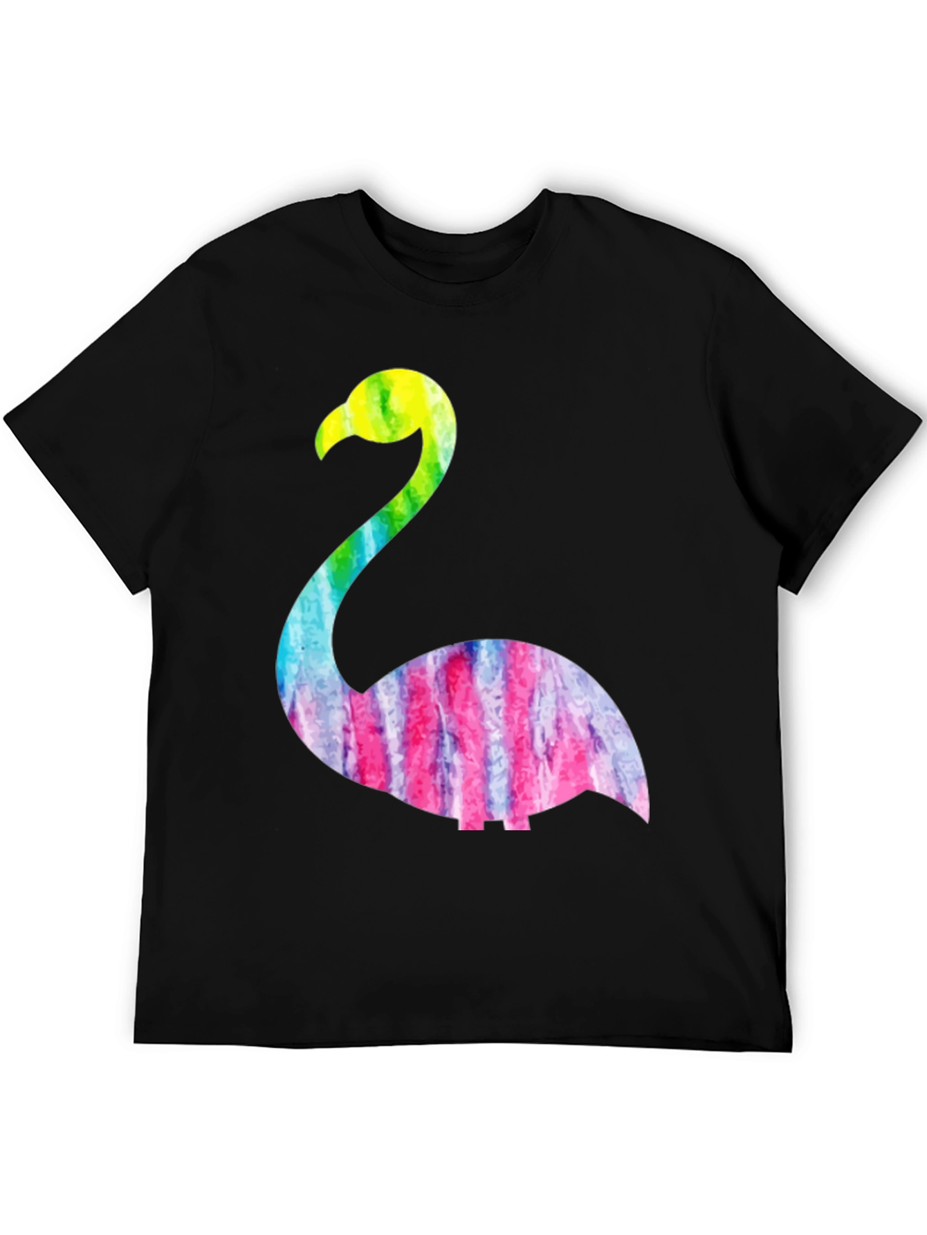 Tie Dye Flamingo Graphic Tee - Black