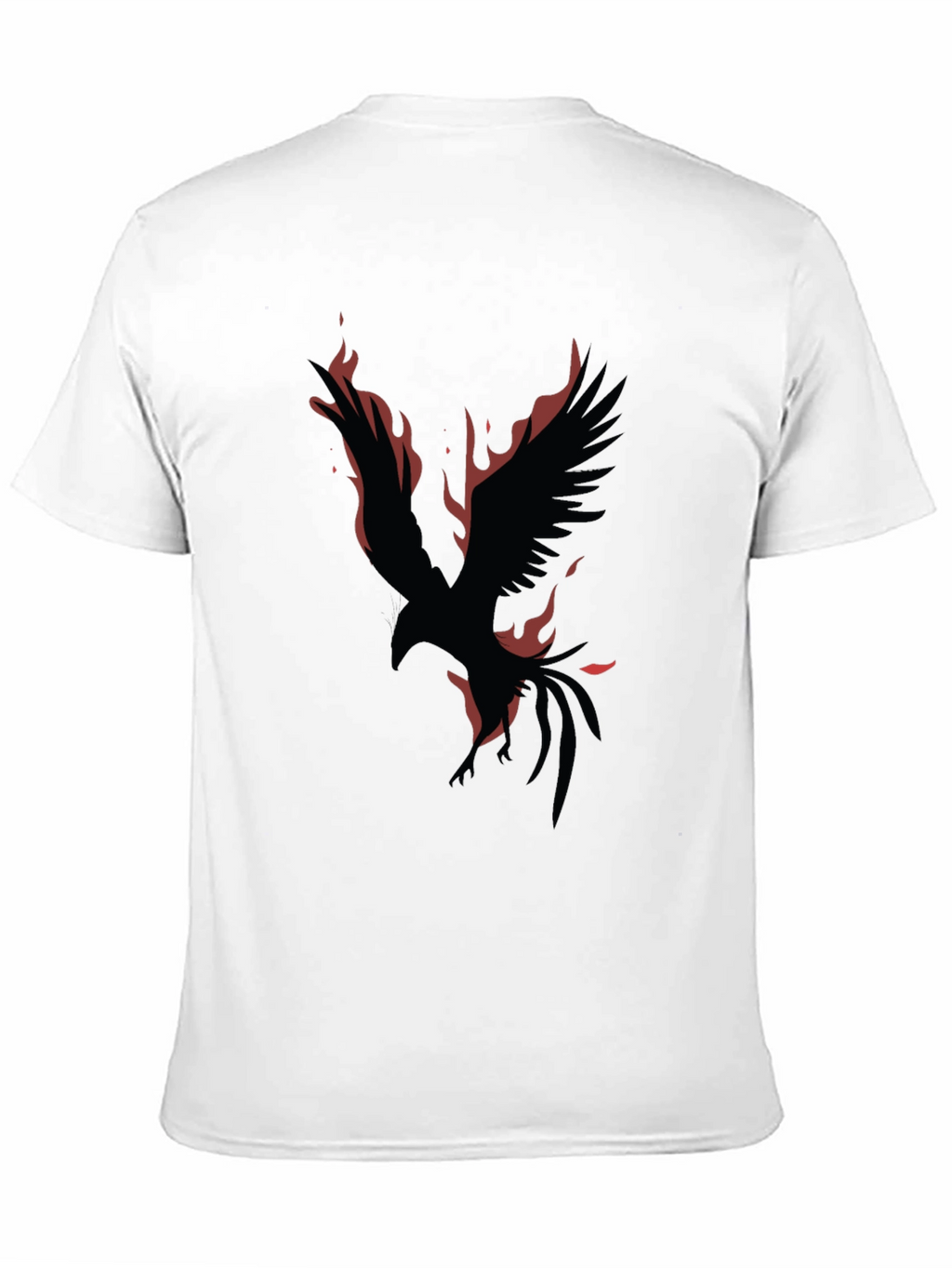 Phoenix Fire Bird Graphic Print Black T-Shirt