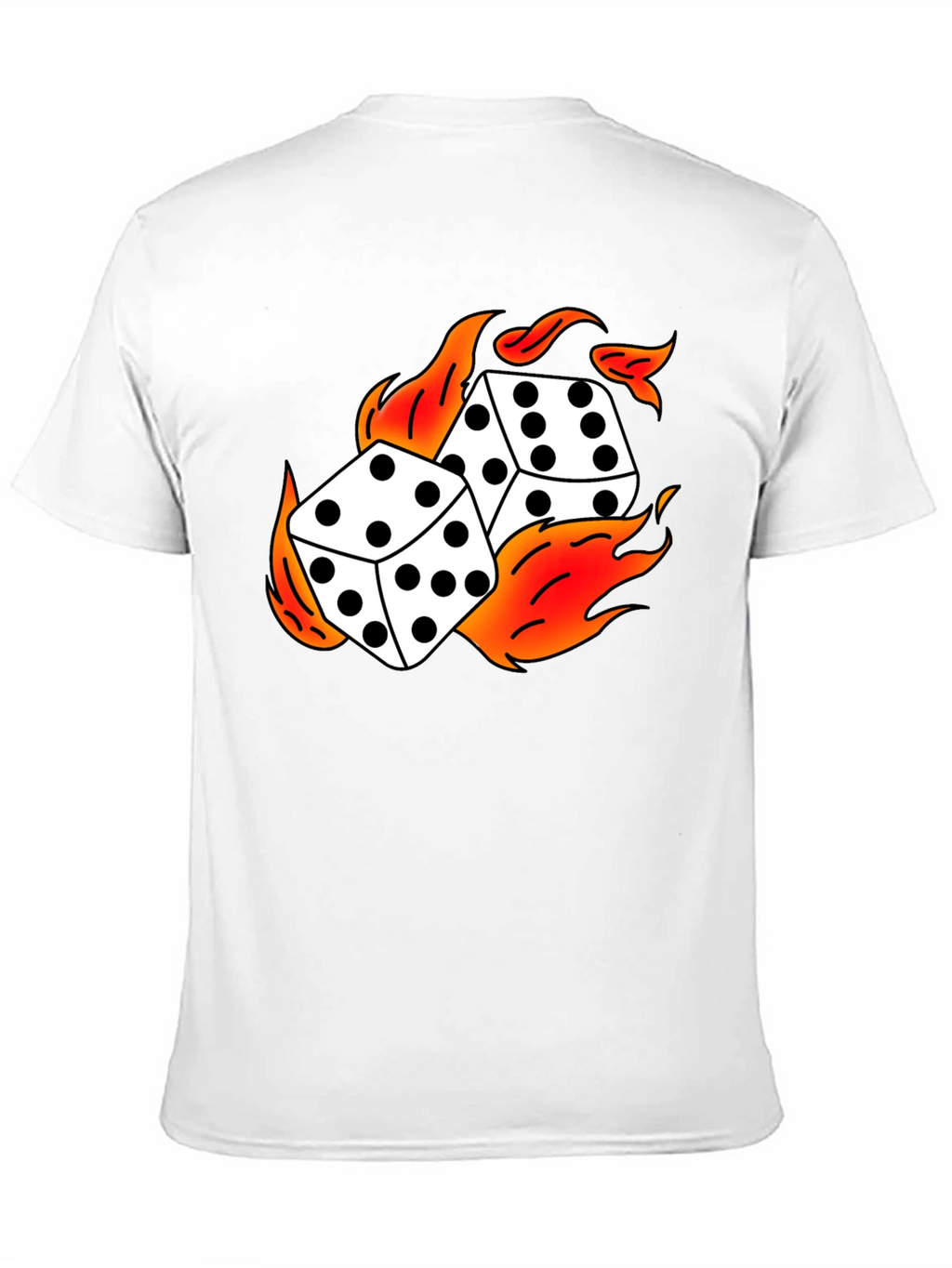 Flaming Dice Graphic Black T-Shirt
