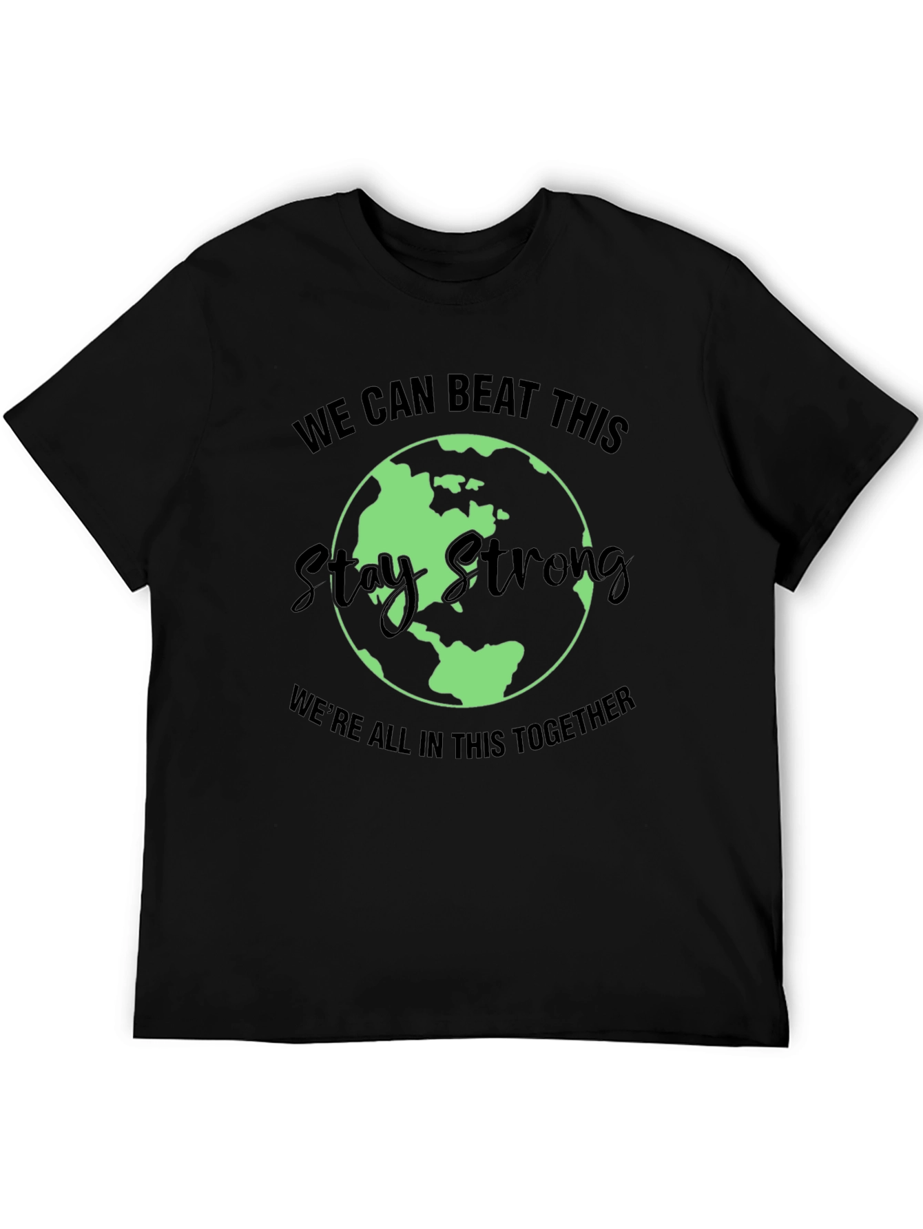 Stay Strong Earth Graphic Tee - Unisex Black T-Shirt