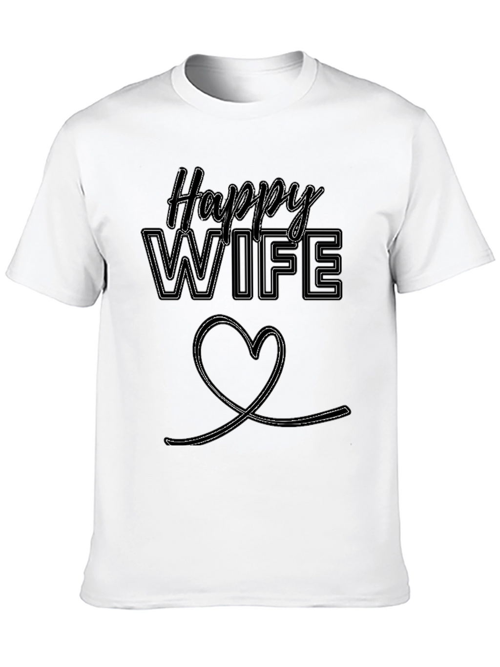 Happy Wife Graphic Tee - Black Casual Wear