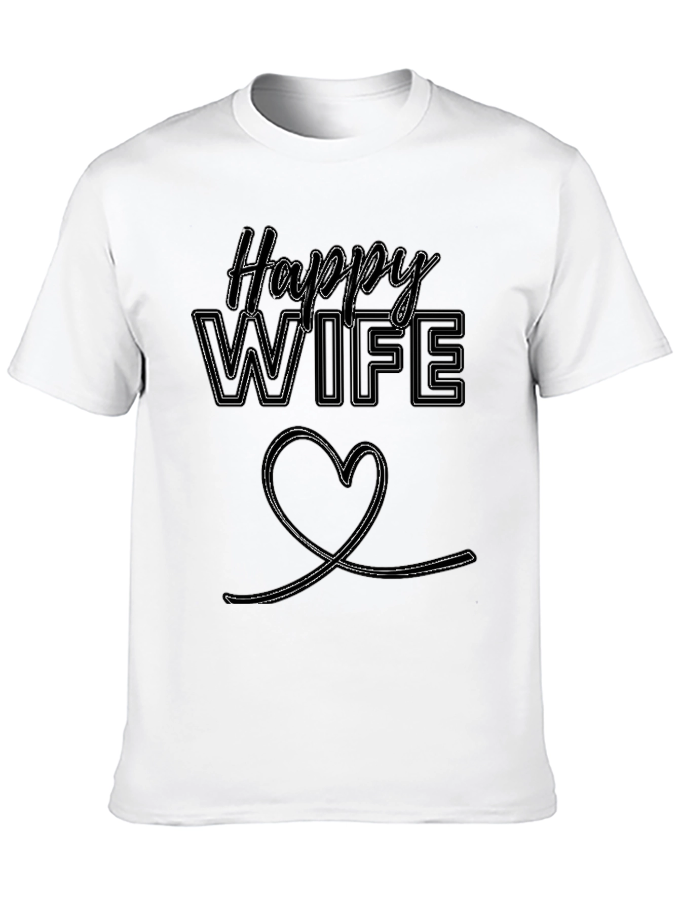 Happy Wife Graphic Tee - Black Casual Wear