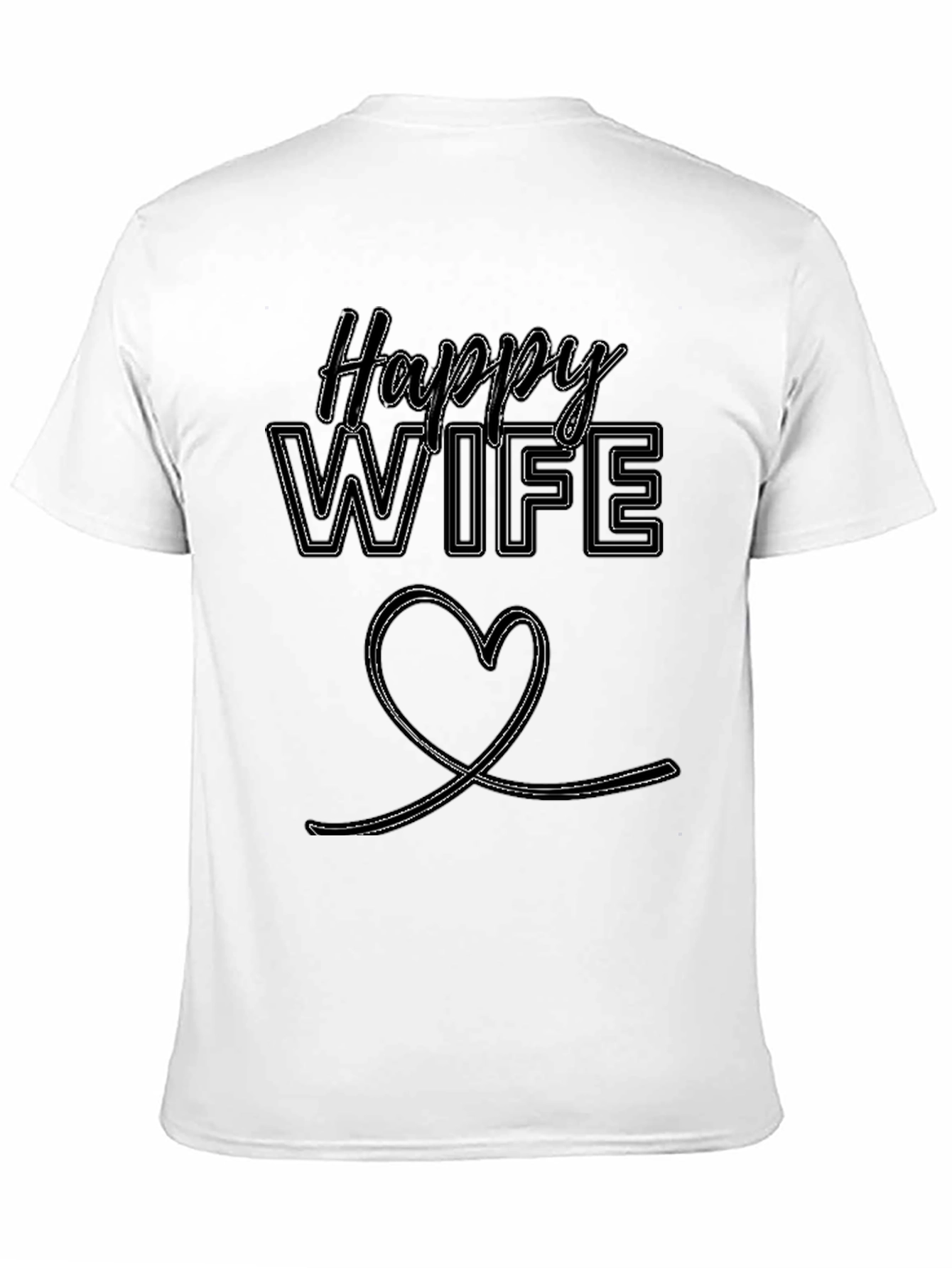 Happy Wife Graphic Tee - Black Casual Wear