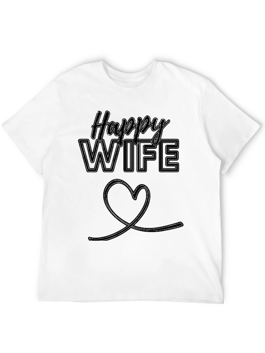 Happy Wife Graphic Tee - Black Casual Wear