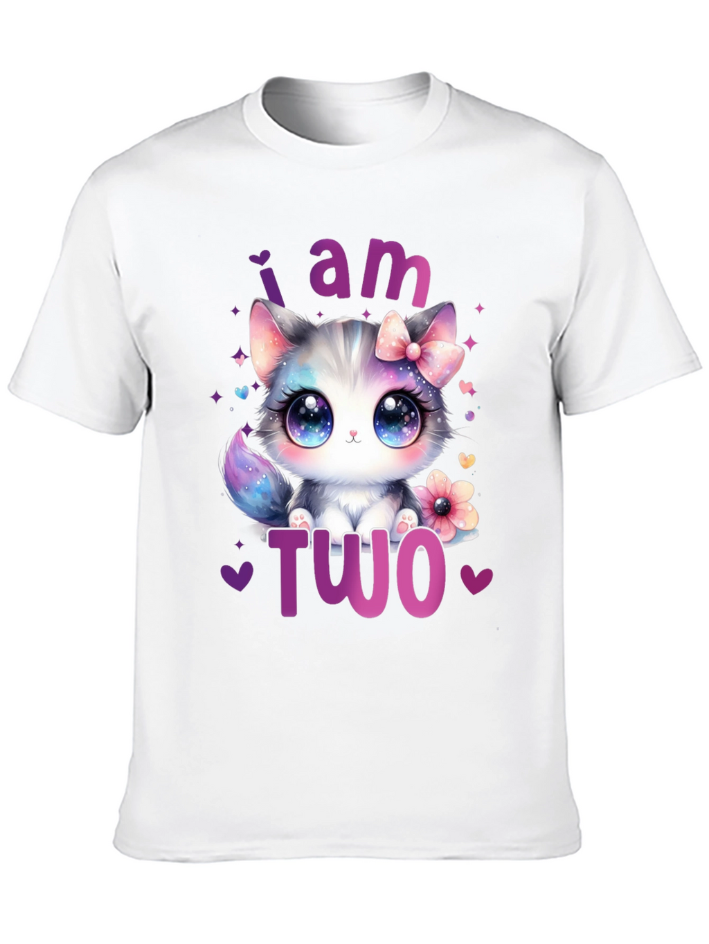 I am Two Cute Kitten Birthday T-Shirt