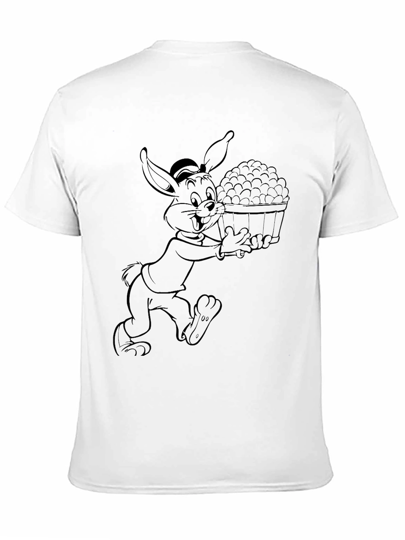 Cartoon Rabbit Graphic Black T-Shirt