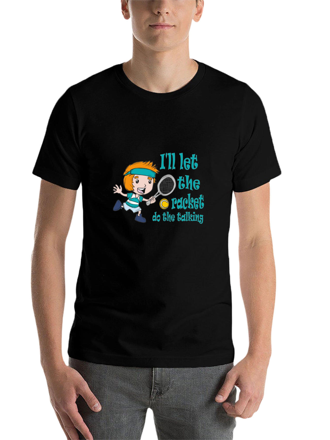 Tennis Player Cartoon T-Shirt