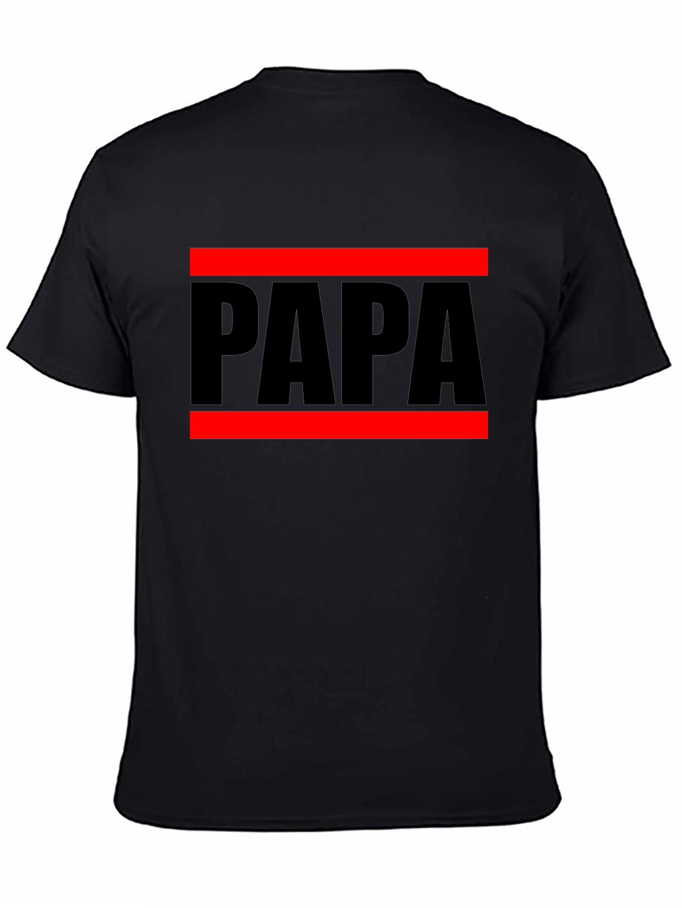 Papa Graphic Tee - Mens Black Cotton T-Shirt